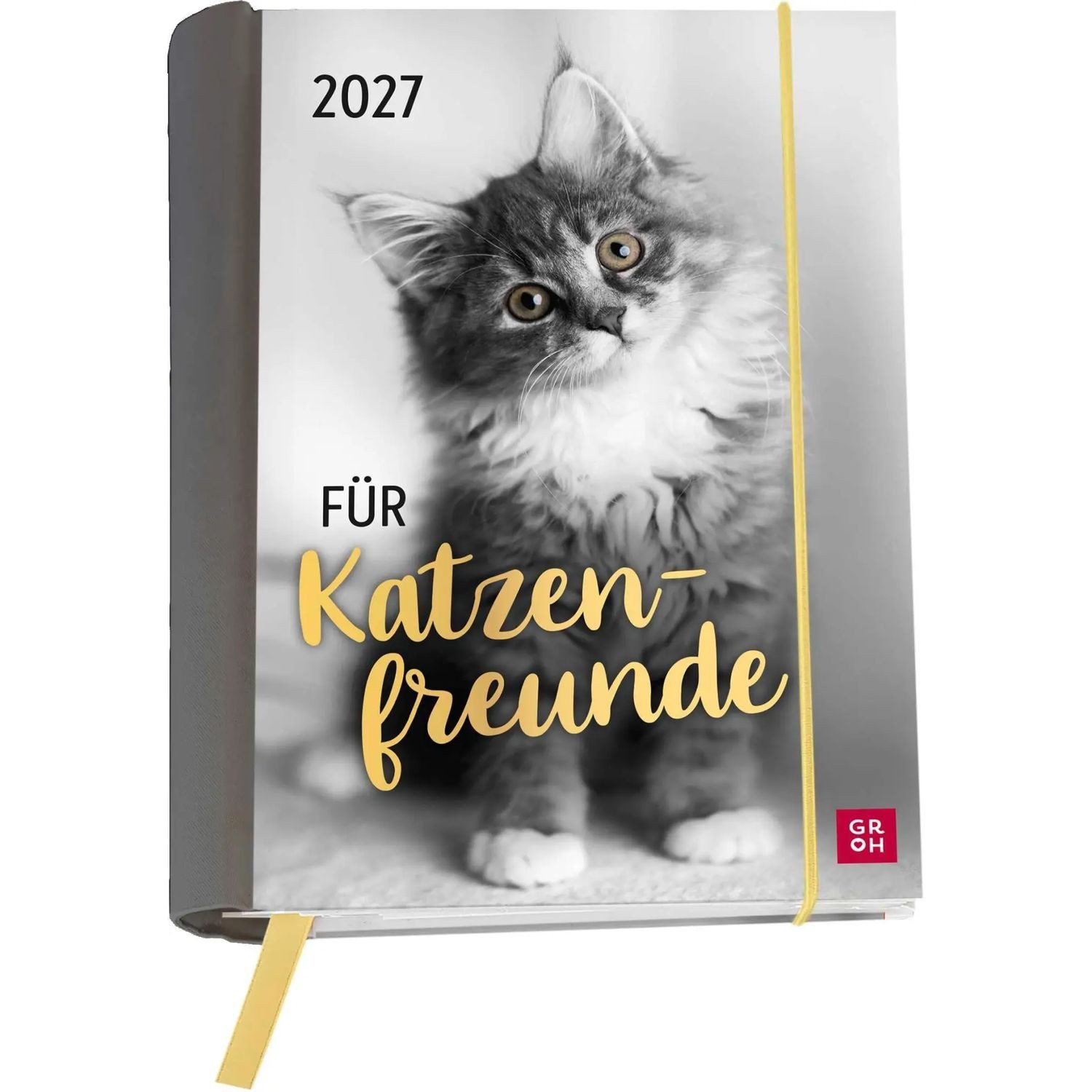 groh Verlag Taschenkalender Buchkalender 2027: Für Katzenfreunde