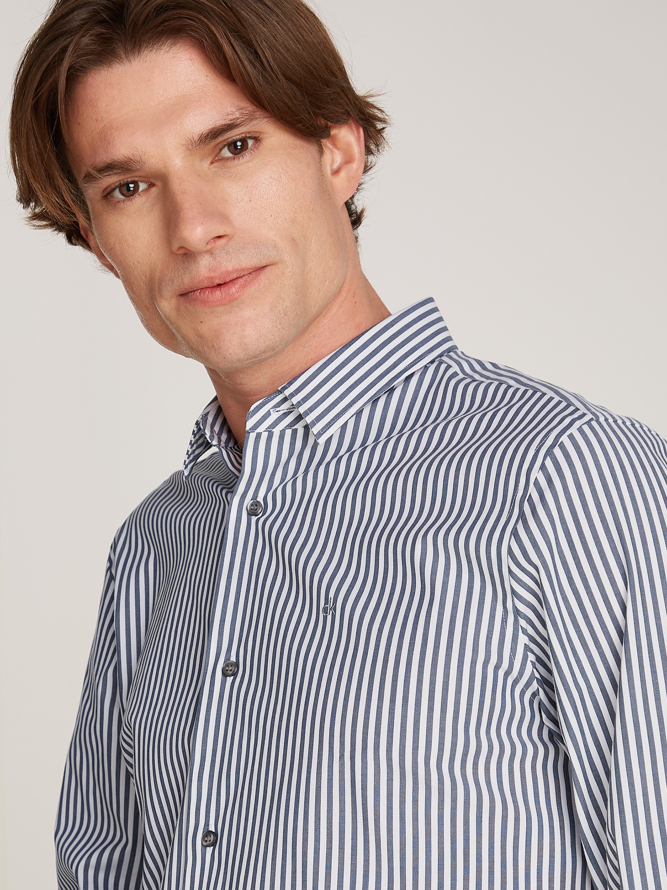 Calvin Klein Langarmhemd POPLIN STRETCH STRIPE günstig online kaufen