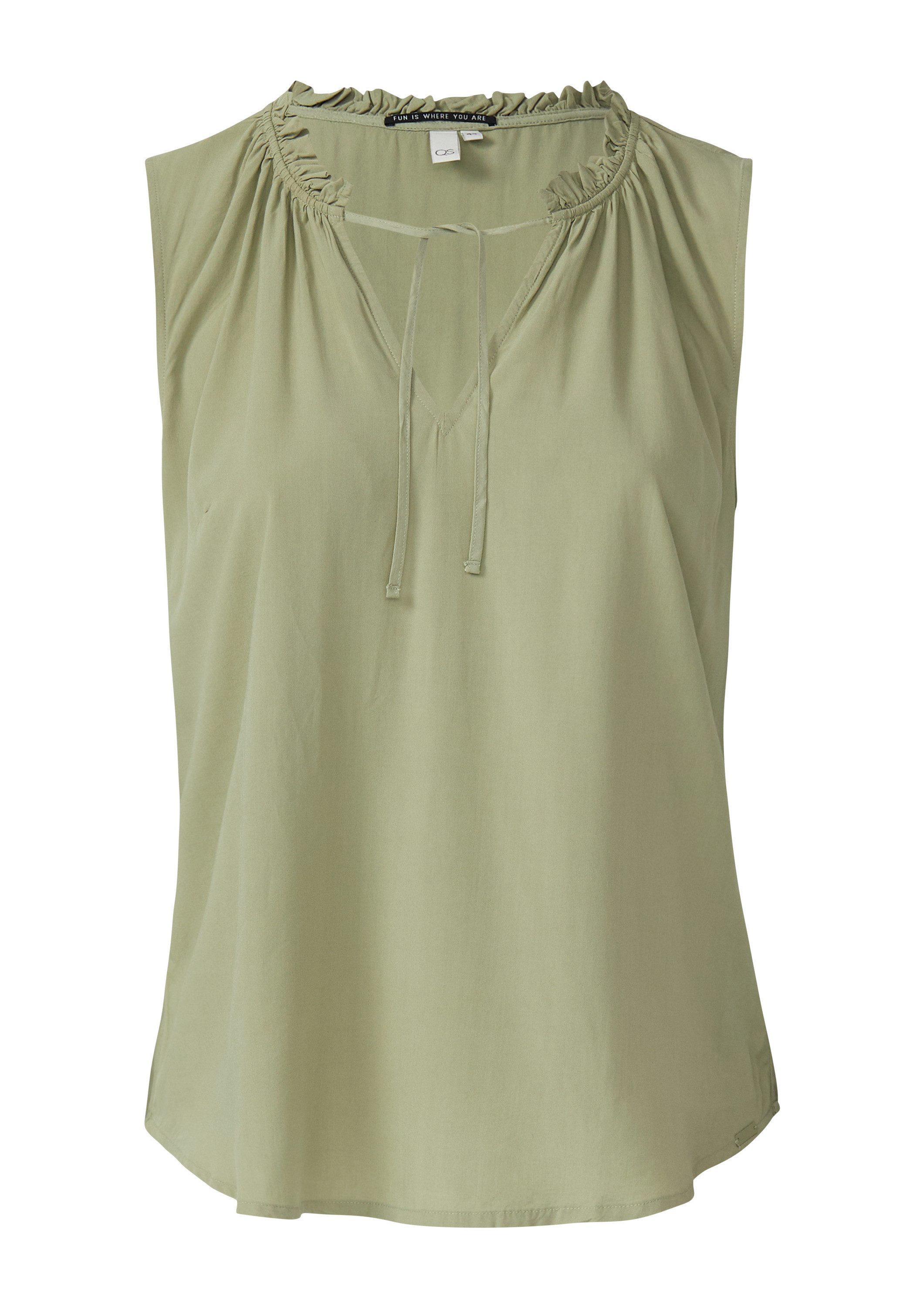 QS Blusentop Bluse Blusentop mit Rüschenkragen günstig online kaufen