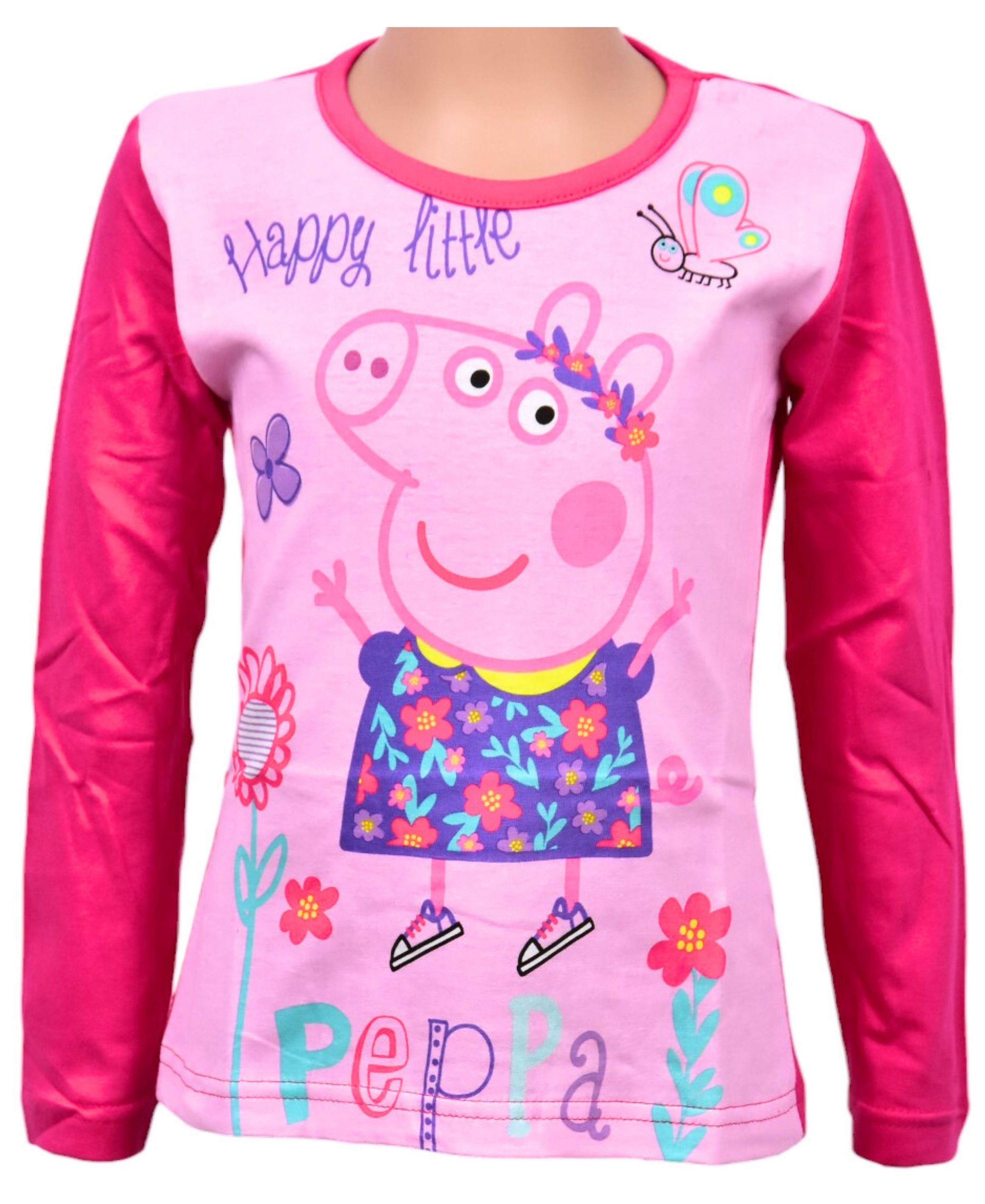 Peppa Pig Langarmshirt Peppa Wutz Mädchen Shirt aus Baumwolle Gr. 92-116 cm