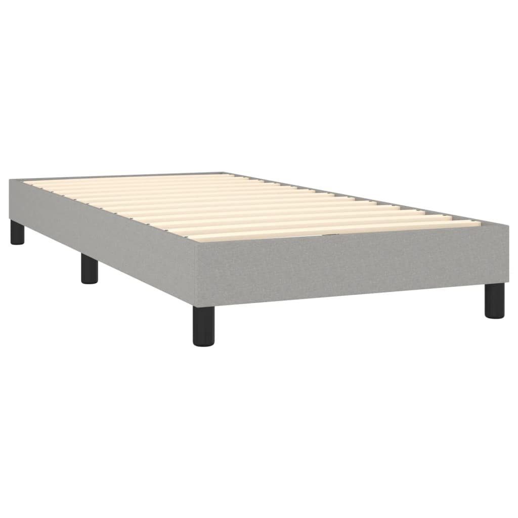 vidaXL Bett Boxspringbett mit Matratze Hellgrau 80x200 cm Stoff – Bild 3 von 5