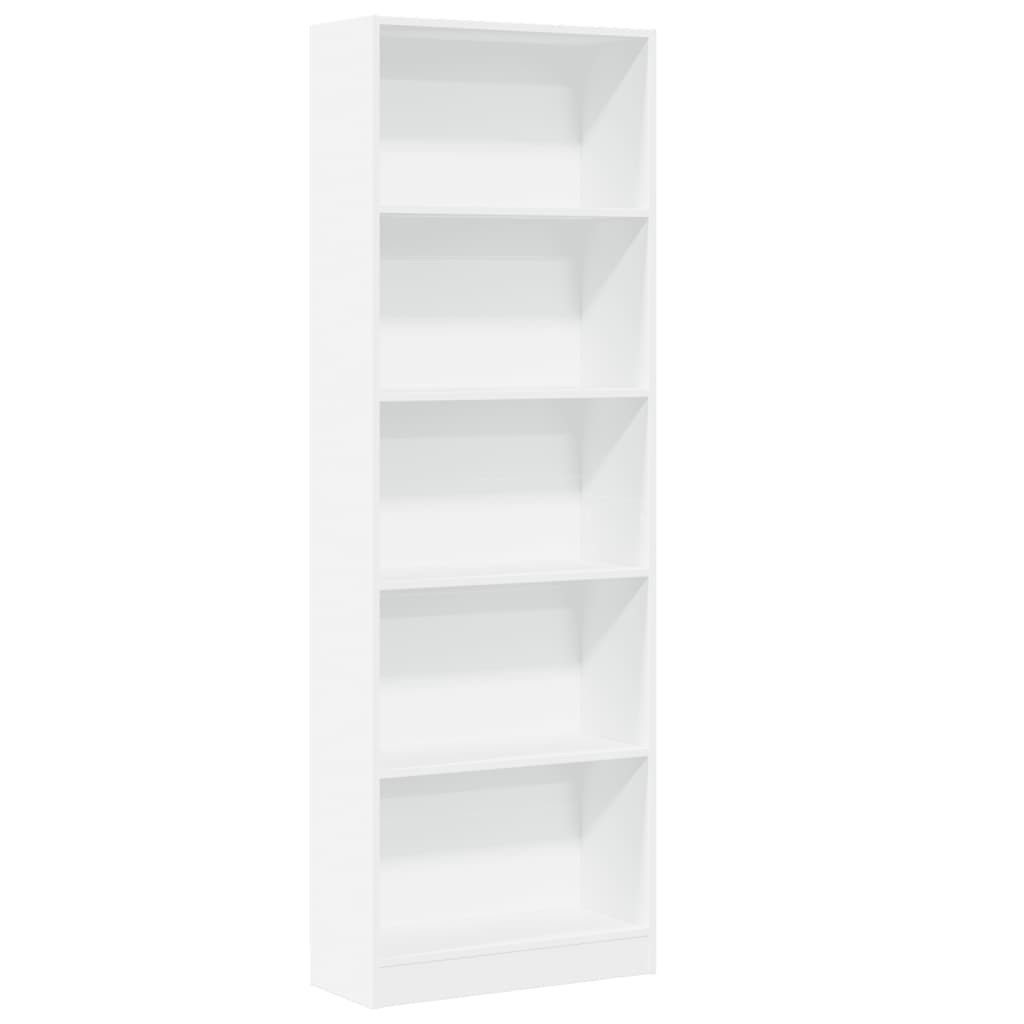 vidaXL Bücherregal Bücherregal Weiß 60 x 24 x 176 cm Holzwerkstoff, 1-tlg.