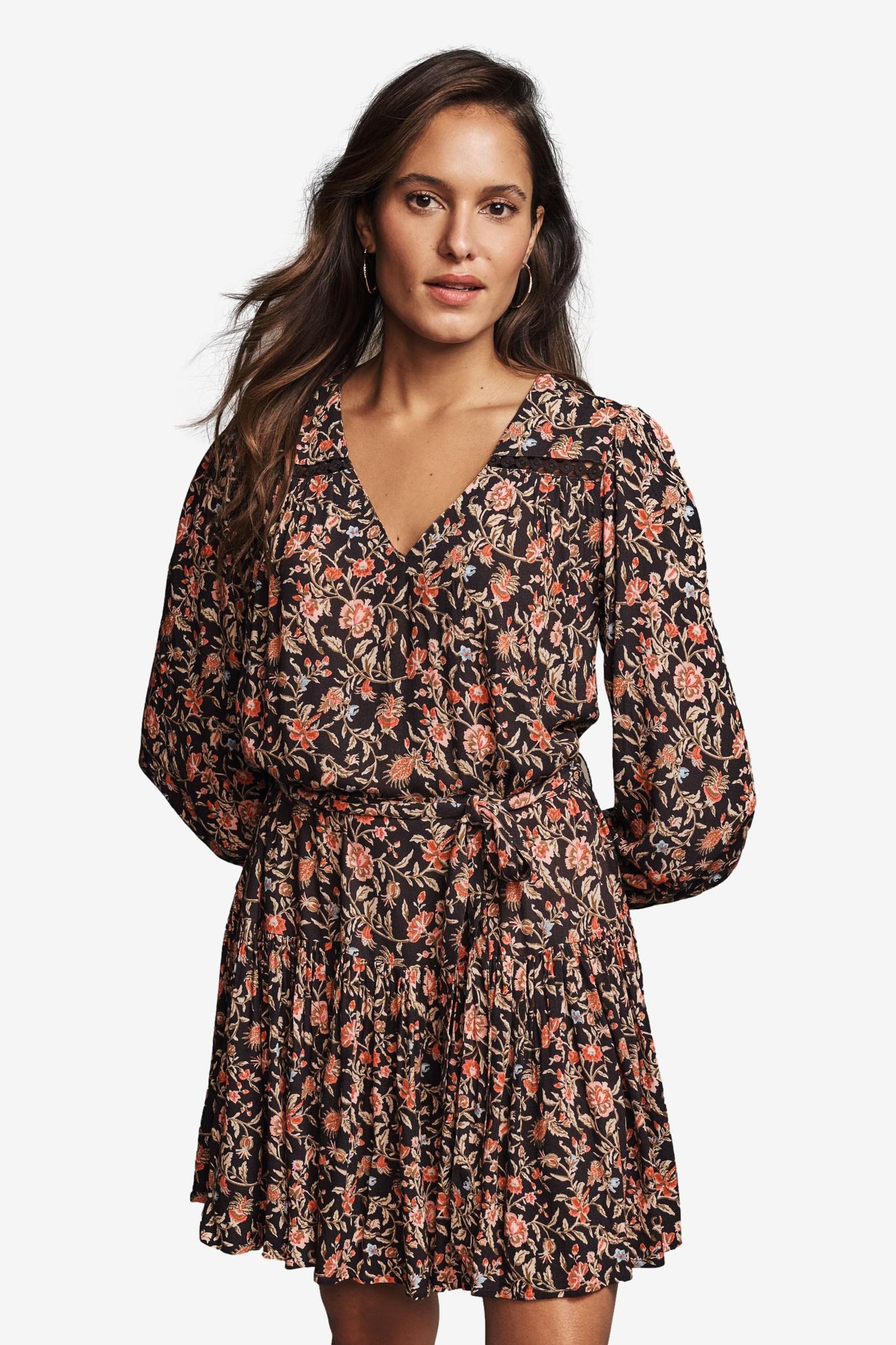 Minikleid Laura Ashley Derwent Minikleid mit Bindegürtel
