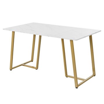 Tongtong Essgruppe moderne Küche Esstisch-Set, weiße MDF Patchwork Tischplatte, (Esstisch mit 4 Esszimmerstühlen)
