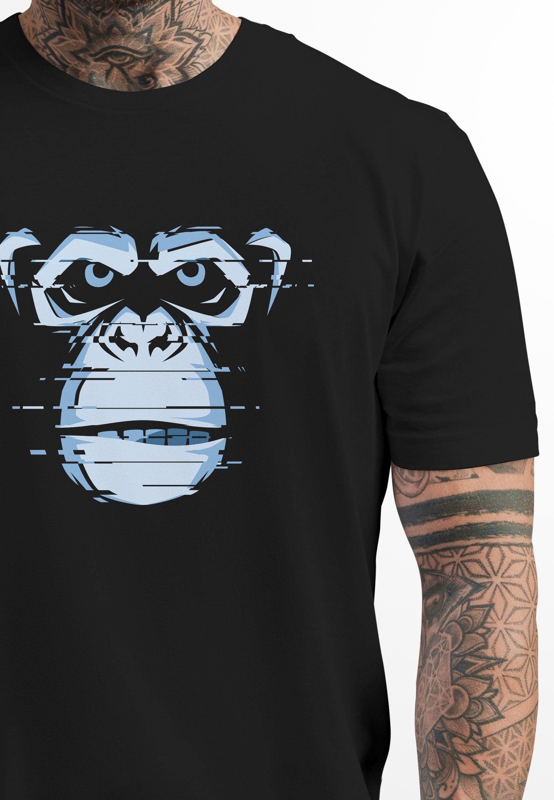 Neverless Print-Shirt Herren T-Shirt Brustprint Affe günstig online kaufen