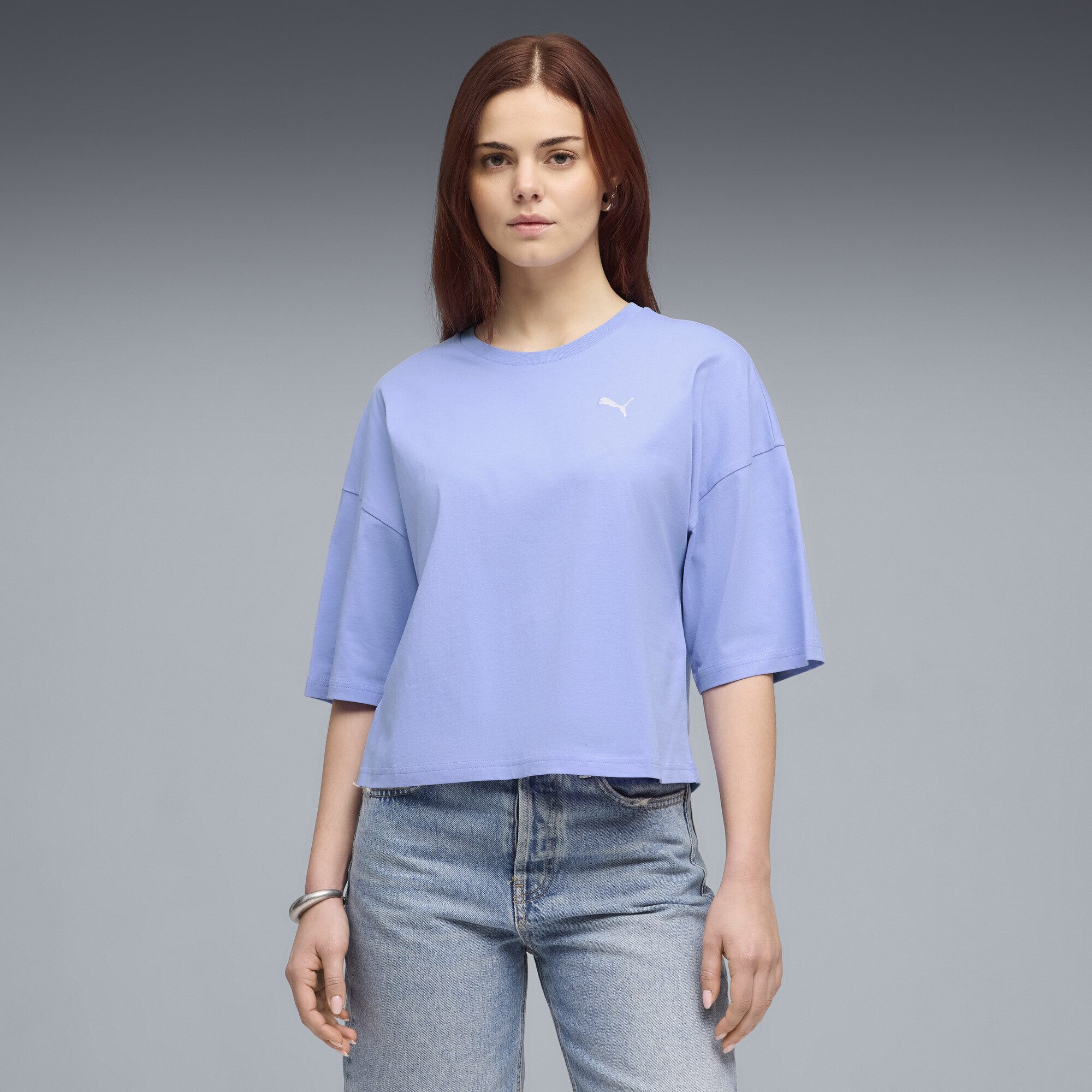 PUMA T-Shirt WARDROBE ESS Kurzes Oversized-T-Shirt Damen
