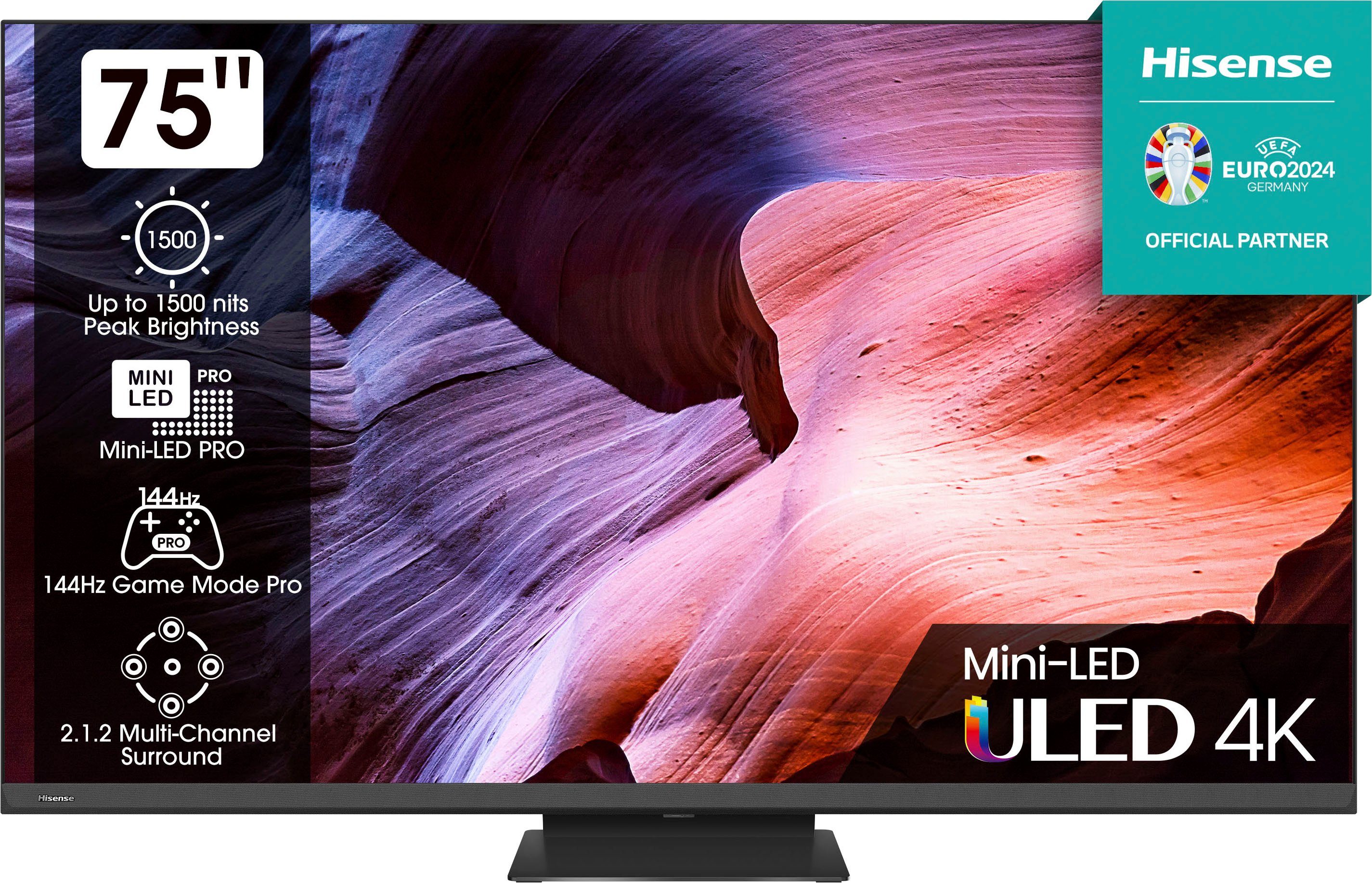 Hisense 75U8KQ Mini-LED-Fernseher (189 cm/75 Zoll, 4K Ultra HD, Smart-TV)