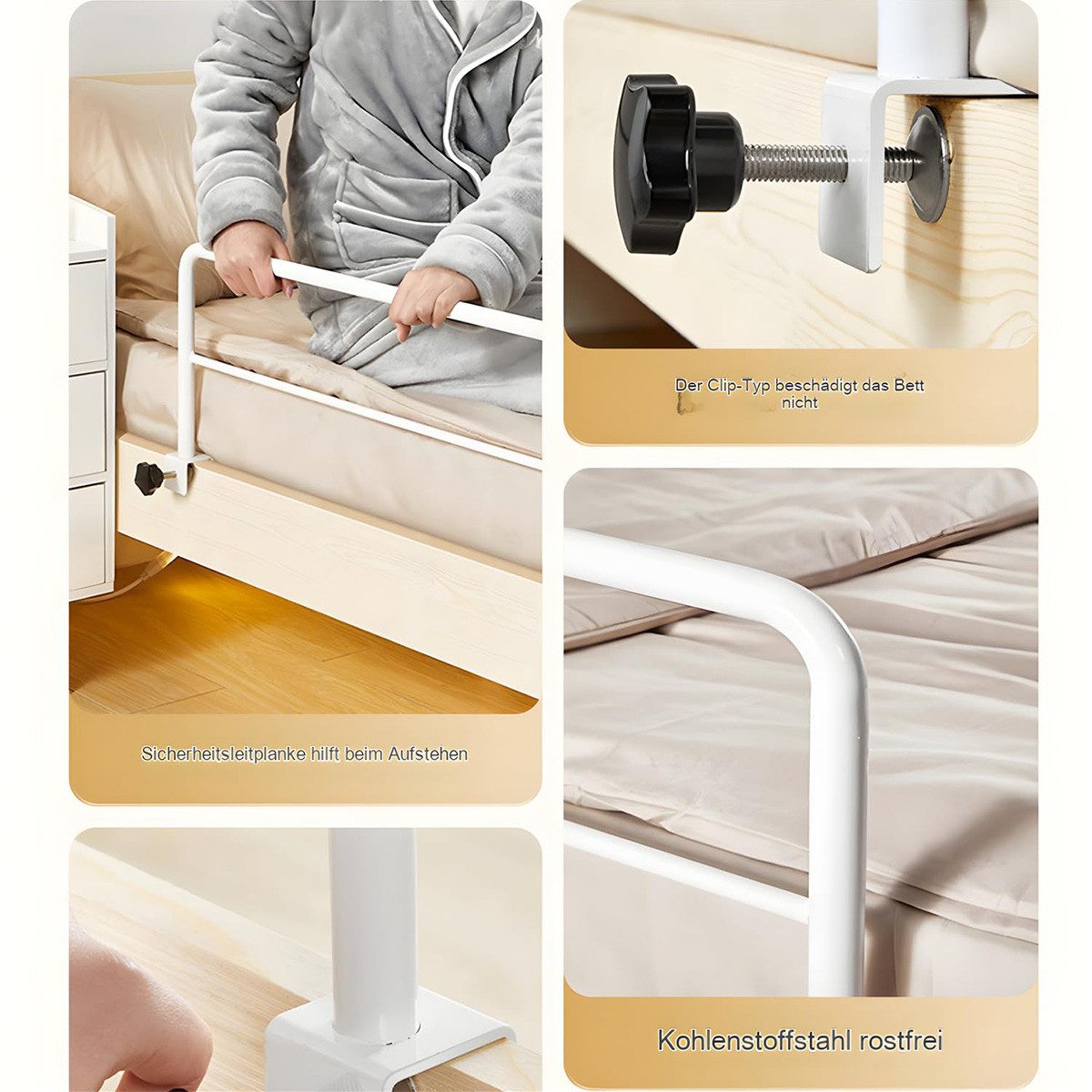 Novzep Bettschutzgitter Kohlenstoffstahl Bettschutzgitter 50x30cm ohne Bohr günstig online kaufen