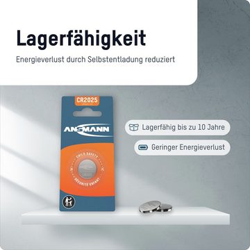 ANSMANN AG 20x CR2025 Batterie Lithium Knopfzelle 3V für TAN-Gerät, Uhren, etc. Knopfzelle