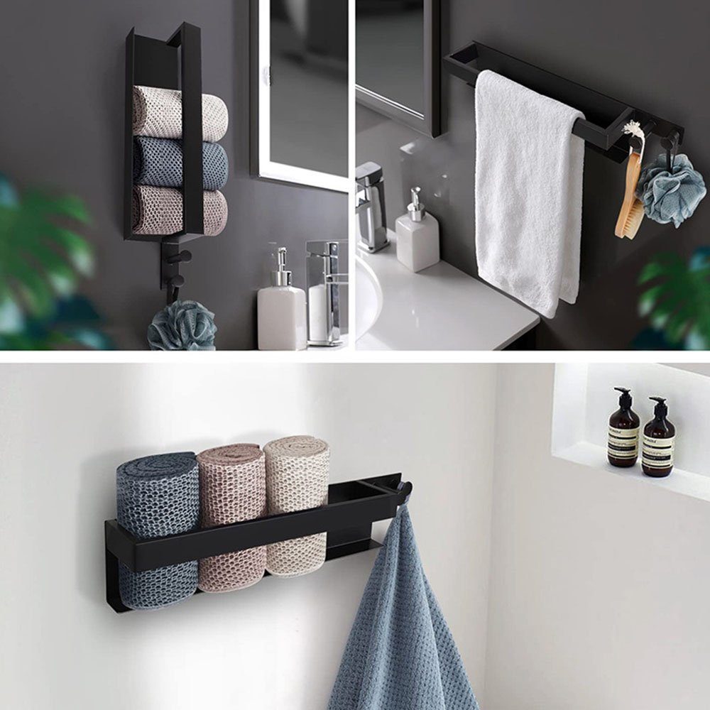 Handtuchhalter Bohren,Handtuchstange und Küche Handtuchhalter ohne Badezimmer Haiaveng für Schwarz,