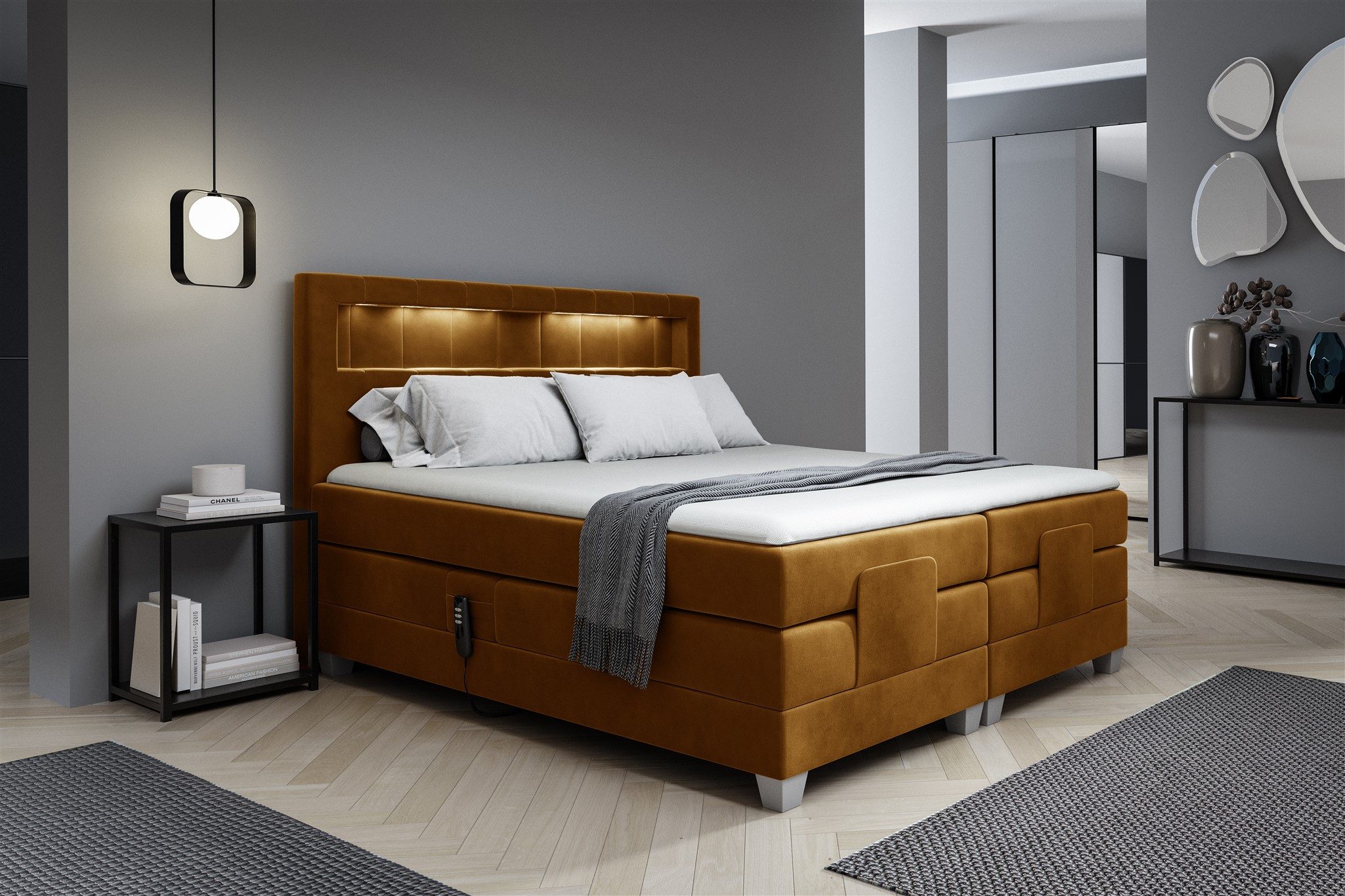 Fun Möbel Boxspringbett Schlafzimmerbett DAVIDE Elektrisch günstig online kaufen