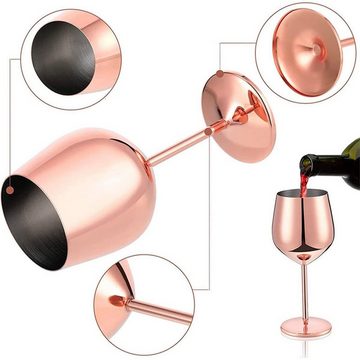 yozhiqu Weinglas Hochwertige Rotwein-Stielgläser aus Edelstahl, 2er-Set (18 oz), Bruchsicher,Weingläser,Cocktailgläser,für Partys,Büros,Jubiläen