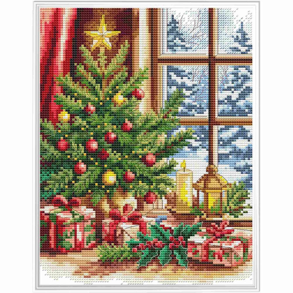 Collection D'art Kreativset CDA Kreuzstich Stickpackung "Weihnachtsbaum", Zählmuster, 17x22cm, (embroidery kit by Marussia)
