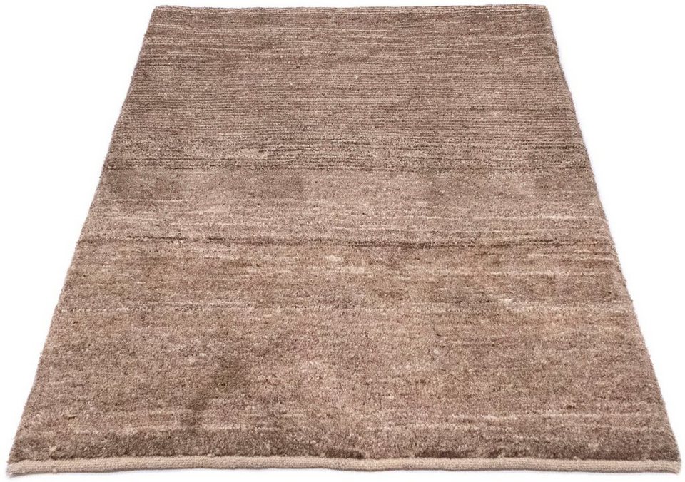 Wollteppich Gabbeh Teppich handgeknüpft braun, morgenland, rechteckig, Höhe:  15 mm, handgeknüpft, Schmutzabweisend/Pflegeleicht