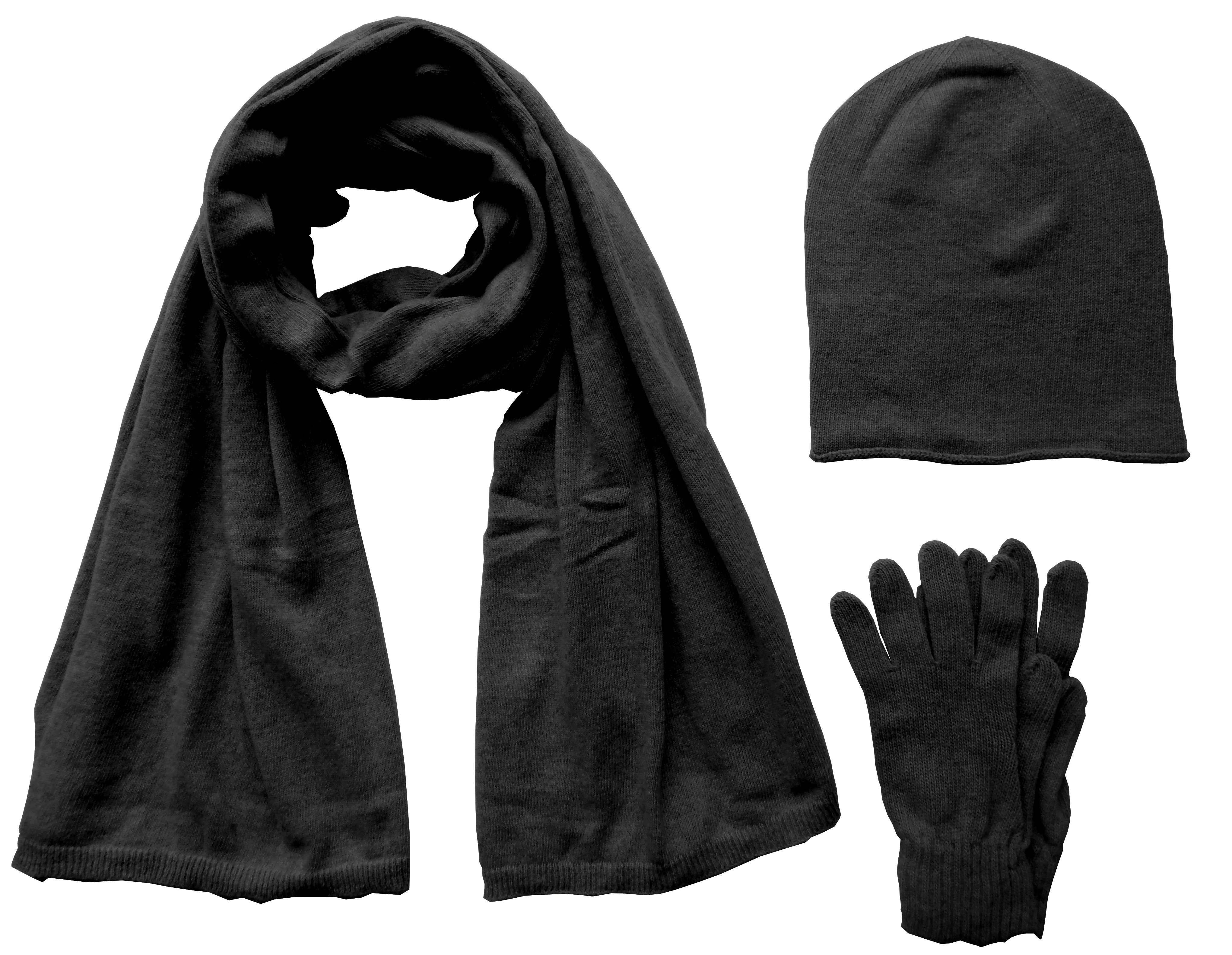 / Strickmütze Wolle Handschuhe XXL Schal Kaschmir Mütze / Slouch Schwarz Mississhop Beanie Cashmere