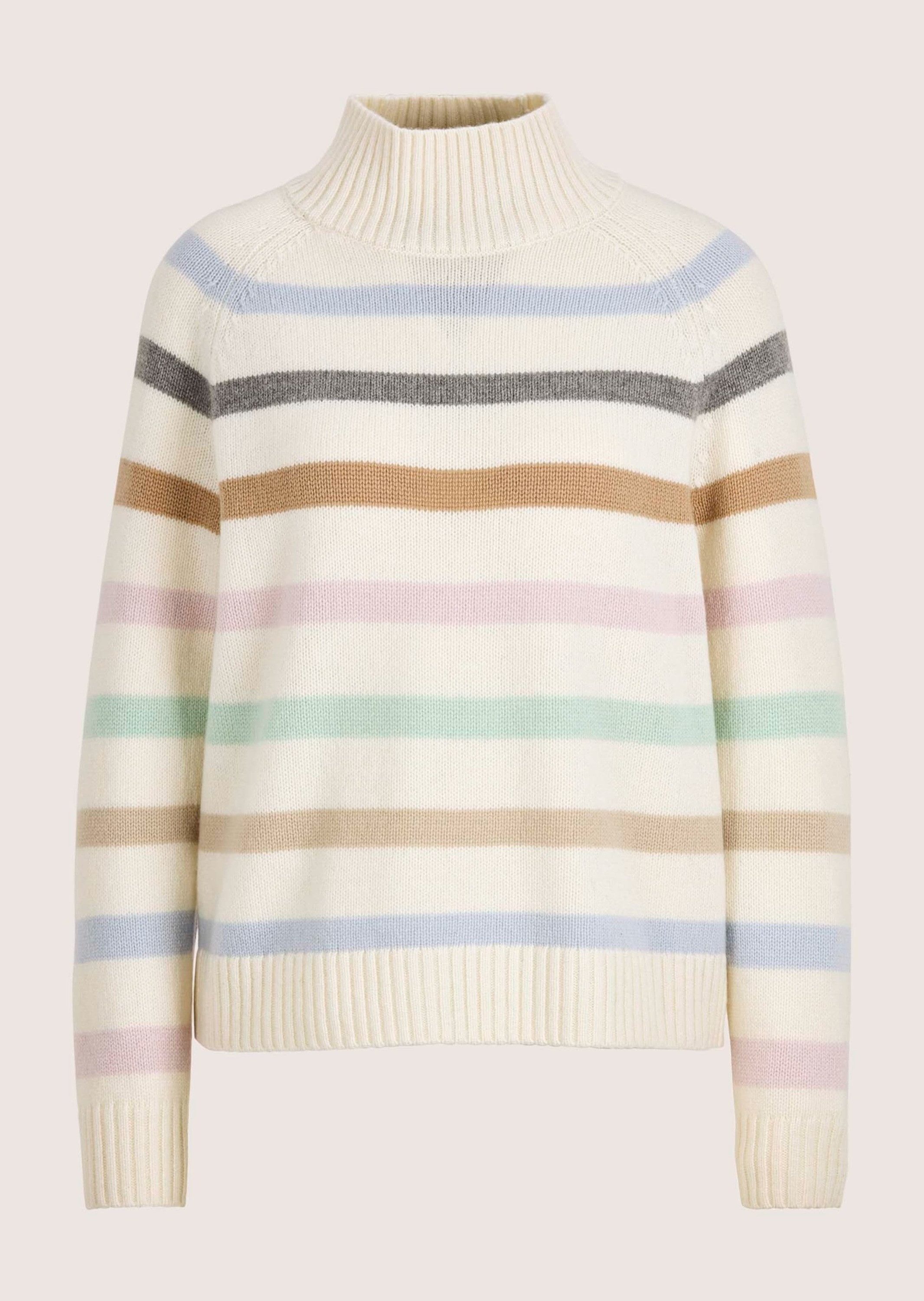 Strickpullover Wollpullover im Streifen-Look