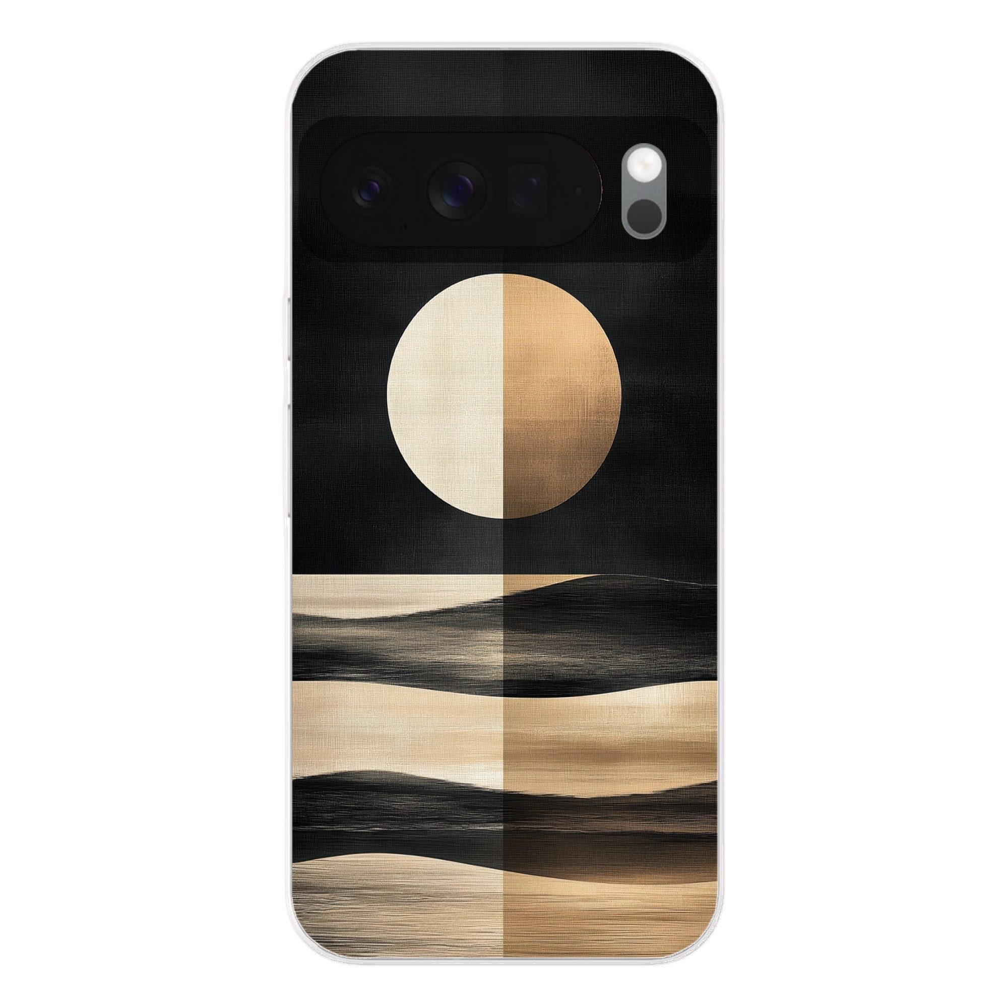 MuchoWow Handyhülle für Google Pixel 10 Mond - Kreis - Gold, Phone Case, Silikon, Schutzhülle Dünn