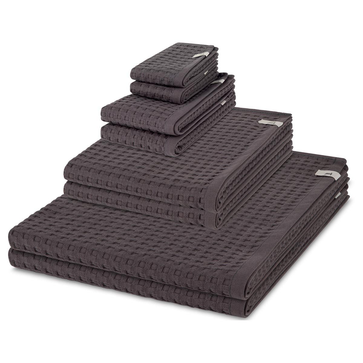 Möve Handtuch Set Piquee, Waffel-Pique (Spar-Set, 8-St), 2 X Seif- 2 X Gäste- 2 X Dusch- 2 X Handtuch im Set - Baumwolle