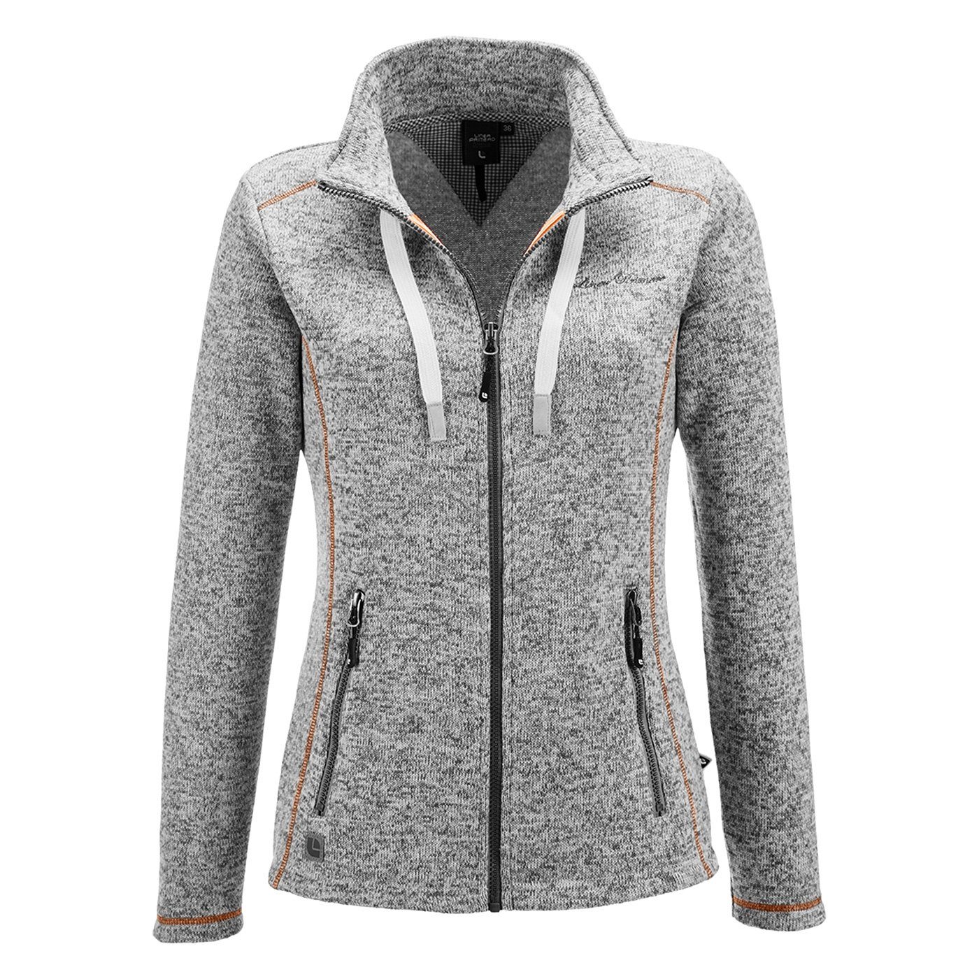 Stehkragen DEPROC Fleecejacke Active melange WOMEN CS gray LUVERNE mit