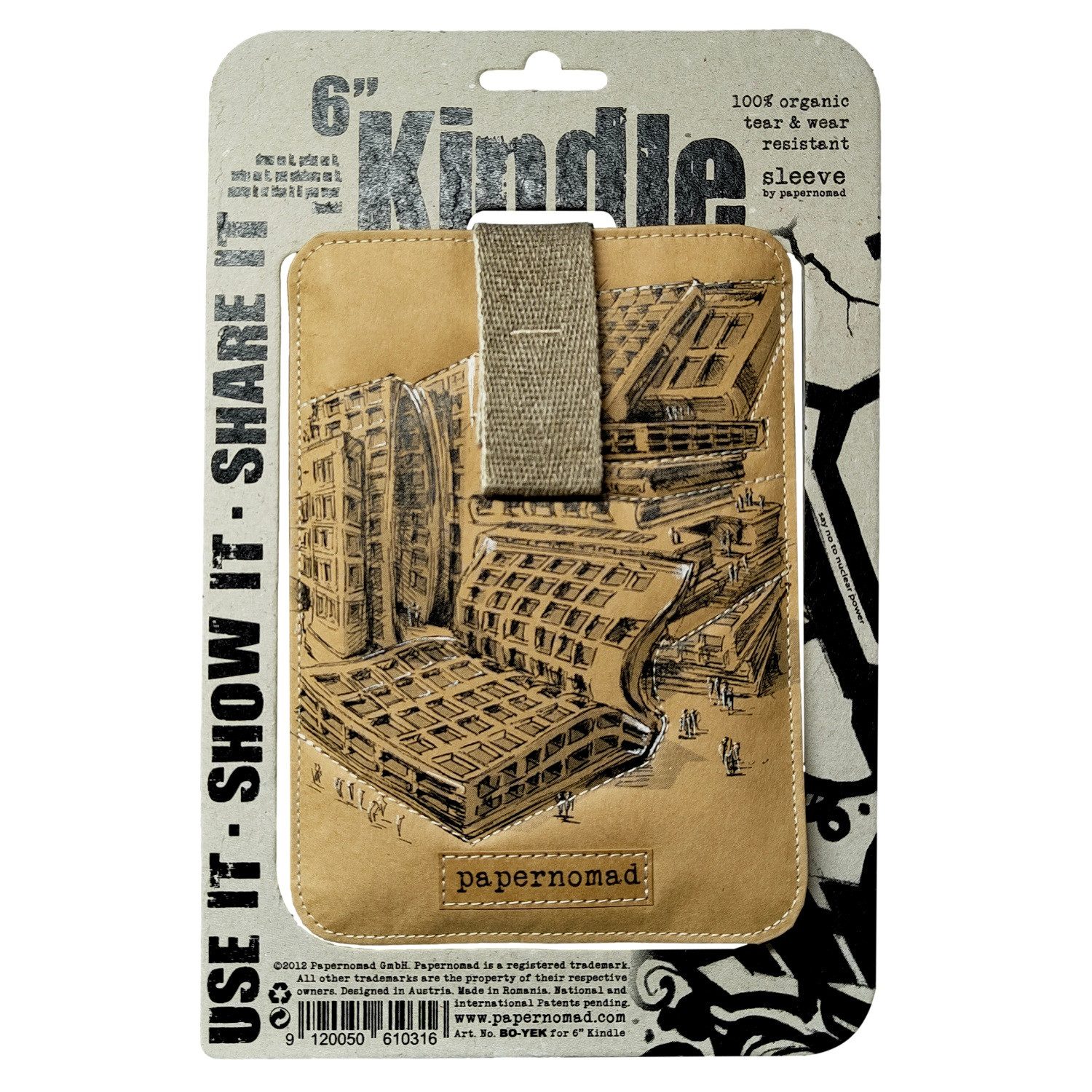 Papernomad Tablet-Hülle Tasche Schutz-Hülle Etui Cover Yellow K Print, Anti-Kratz, Passend für 6" ebook-Reader eReader