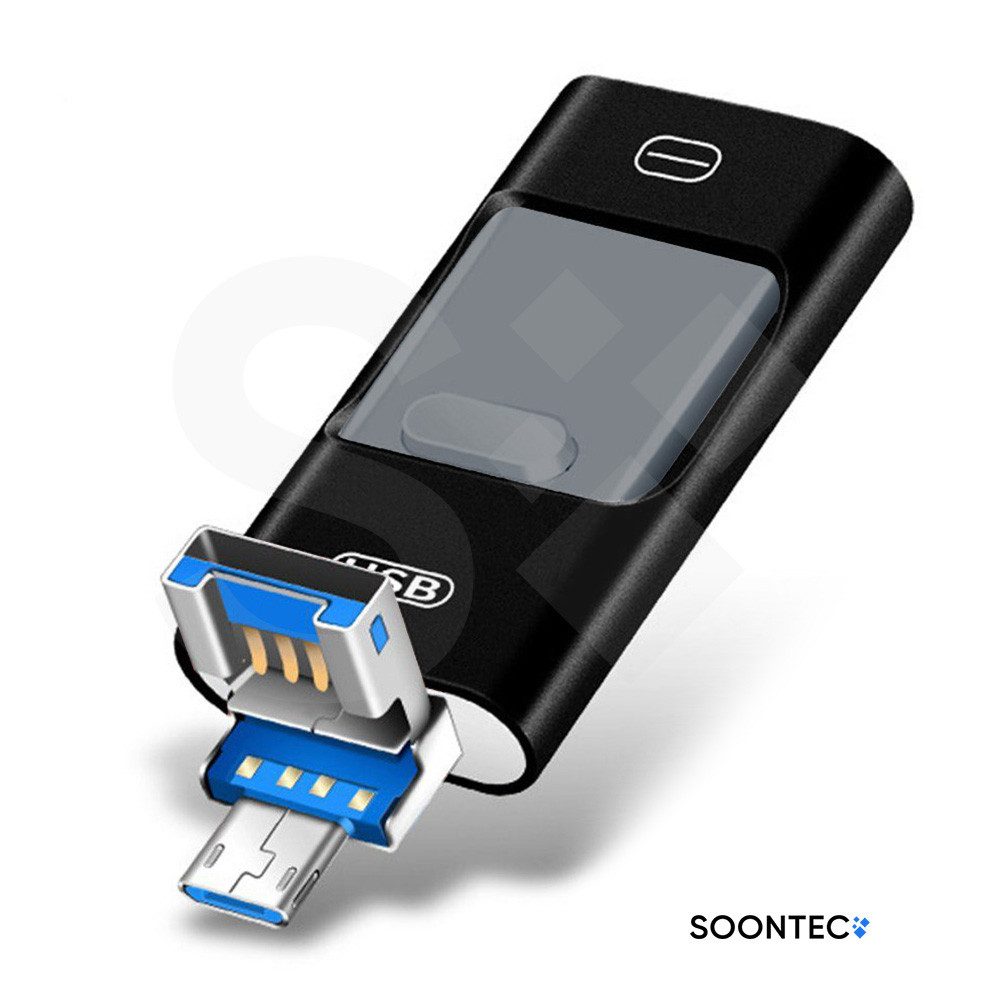 SOONTEC SOONTEC 3.0 USB-Stick 3 in 1 MICRO USB / USB / Lightning für iPhone USB-Stick (Lesegeschwindigkeit 80,00 MB/s) – Bild 2 von 5