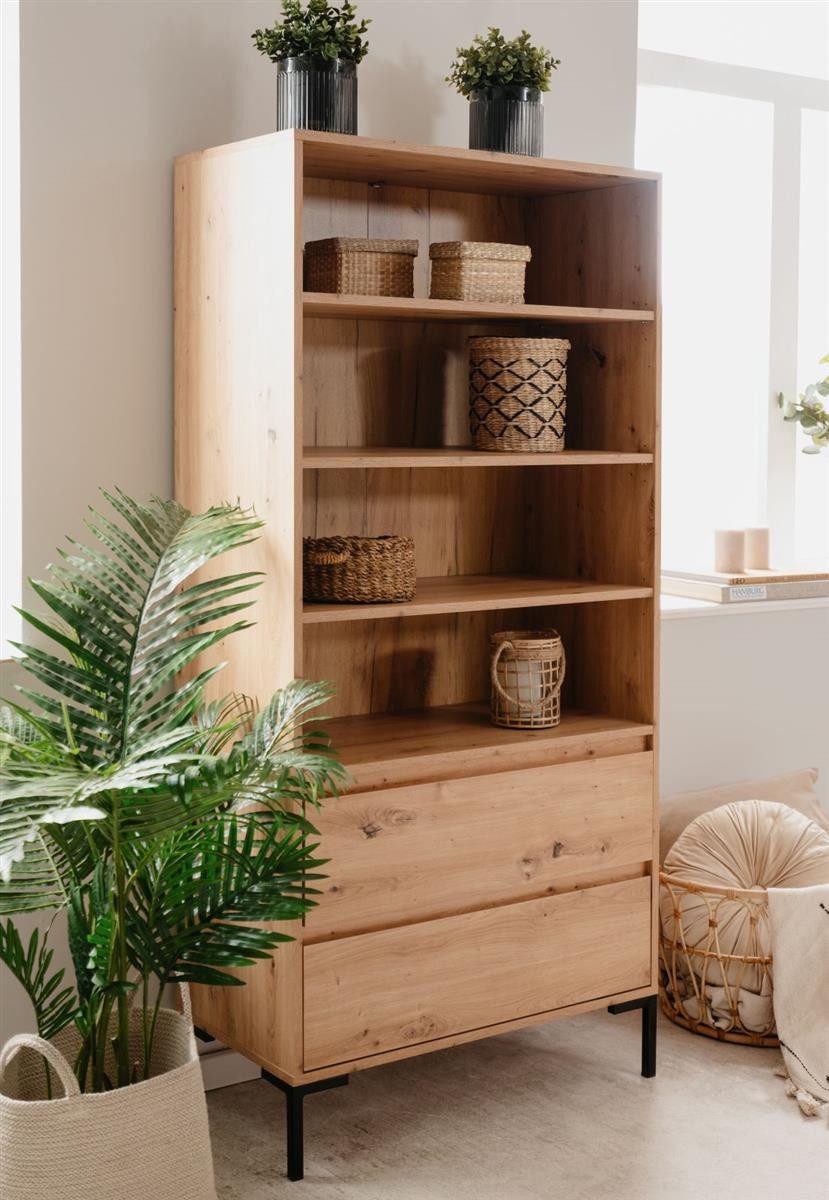 möbelvita Standregal Regal Genf 20B - Griffloses Design in Artisan Eiche günstig online kaufen