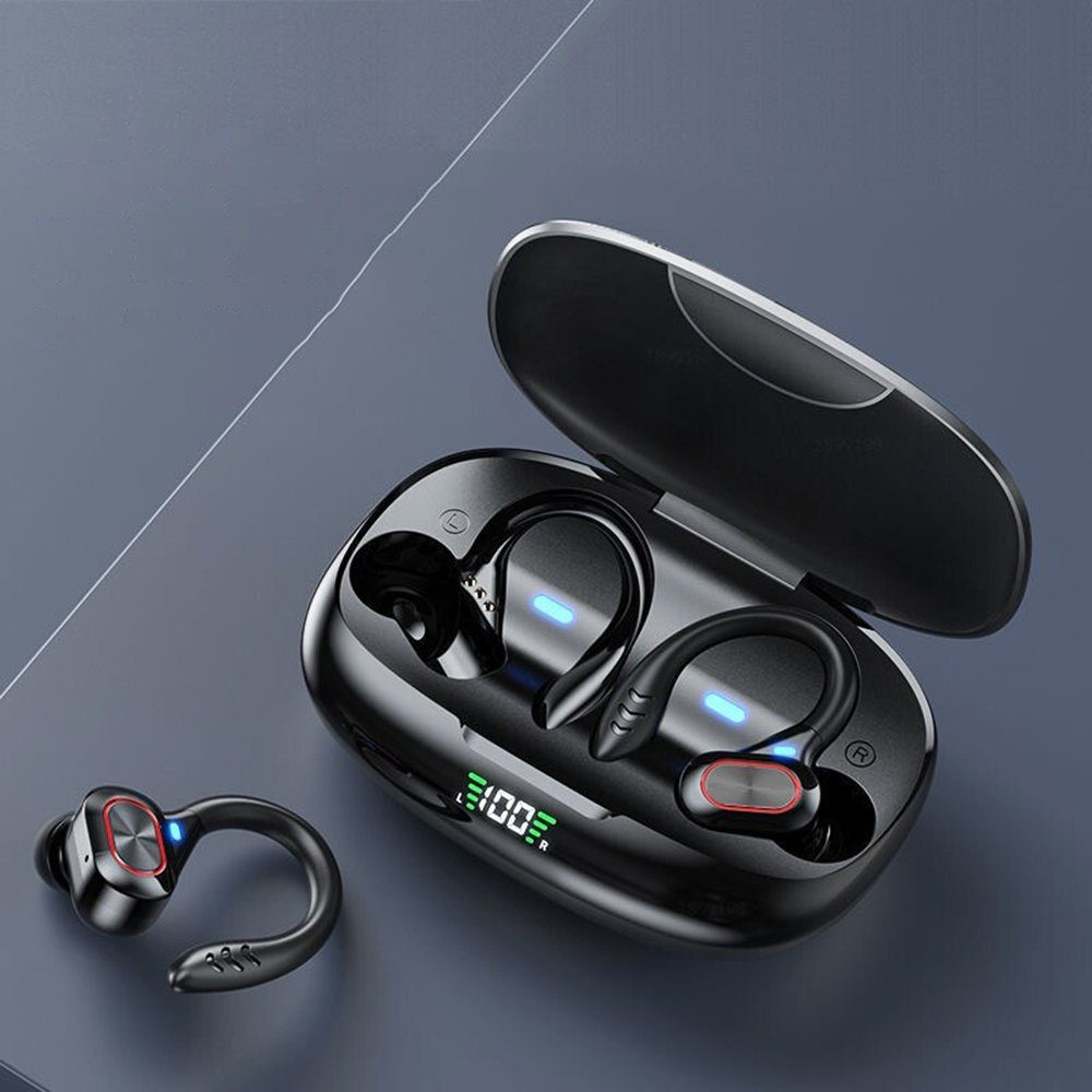 Kopfhörer Bluetooth-Kopfhörer Bluetooth Bluetooth Sport, 5.3 Kopfhörer Ear In GelldG Kabellos schwarz