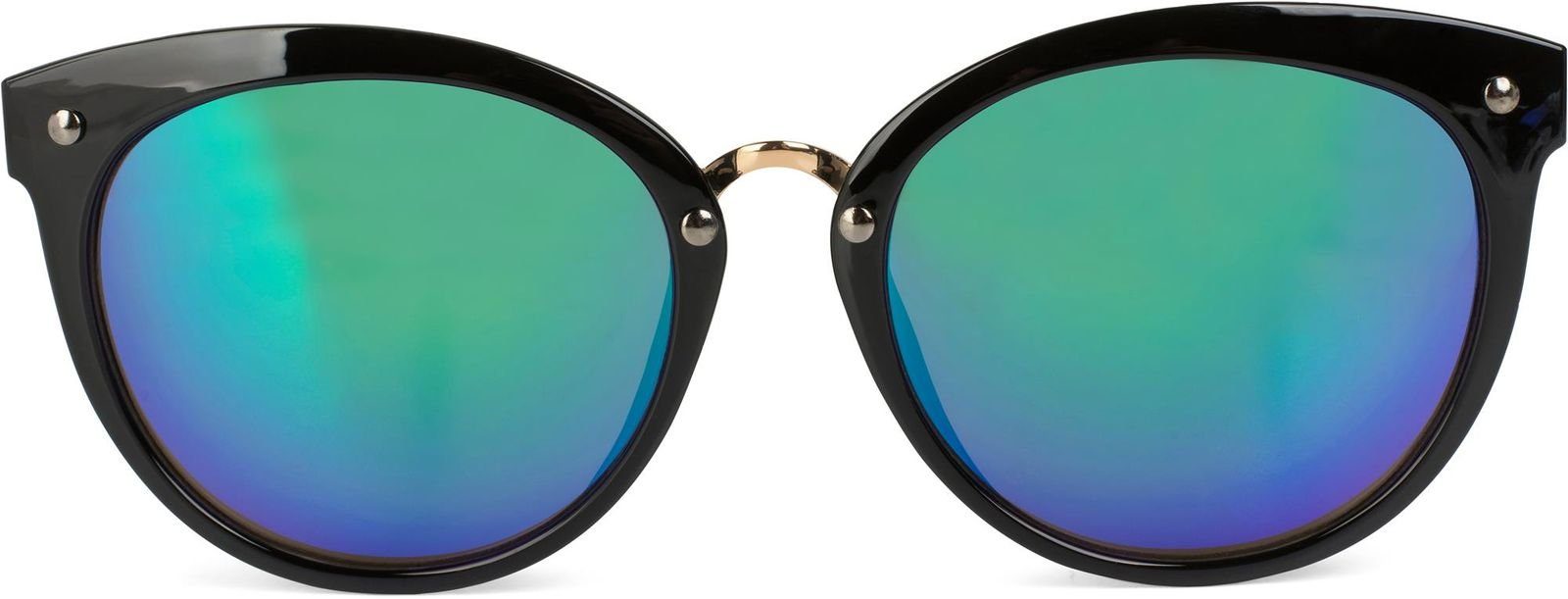 styleBREAKER Sonnenbrille Gestell (1-St) / verspiegelt Verspiegelt Glas Grün-Blau Schwarz