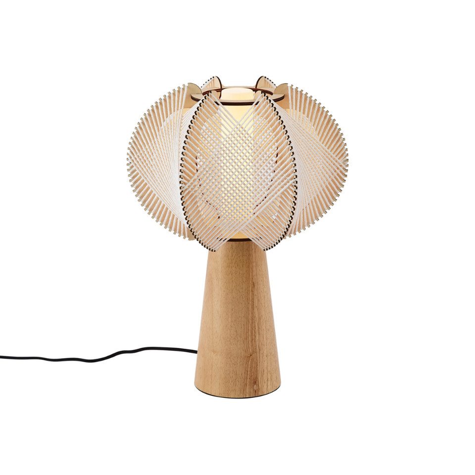Qazqa Tischleuchte Gertie, ohne Leuchtmittel, Warmweiß, QAZQA Tisch­leuchte, e27, Beige, Holz, Japandi