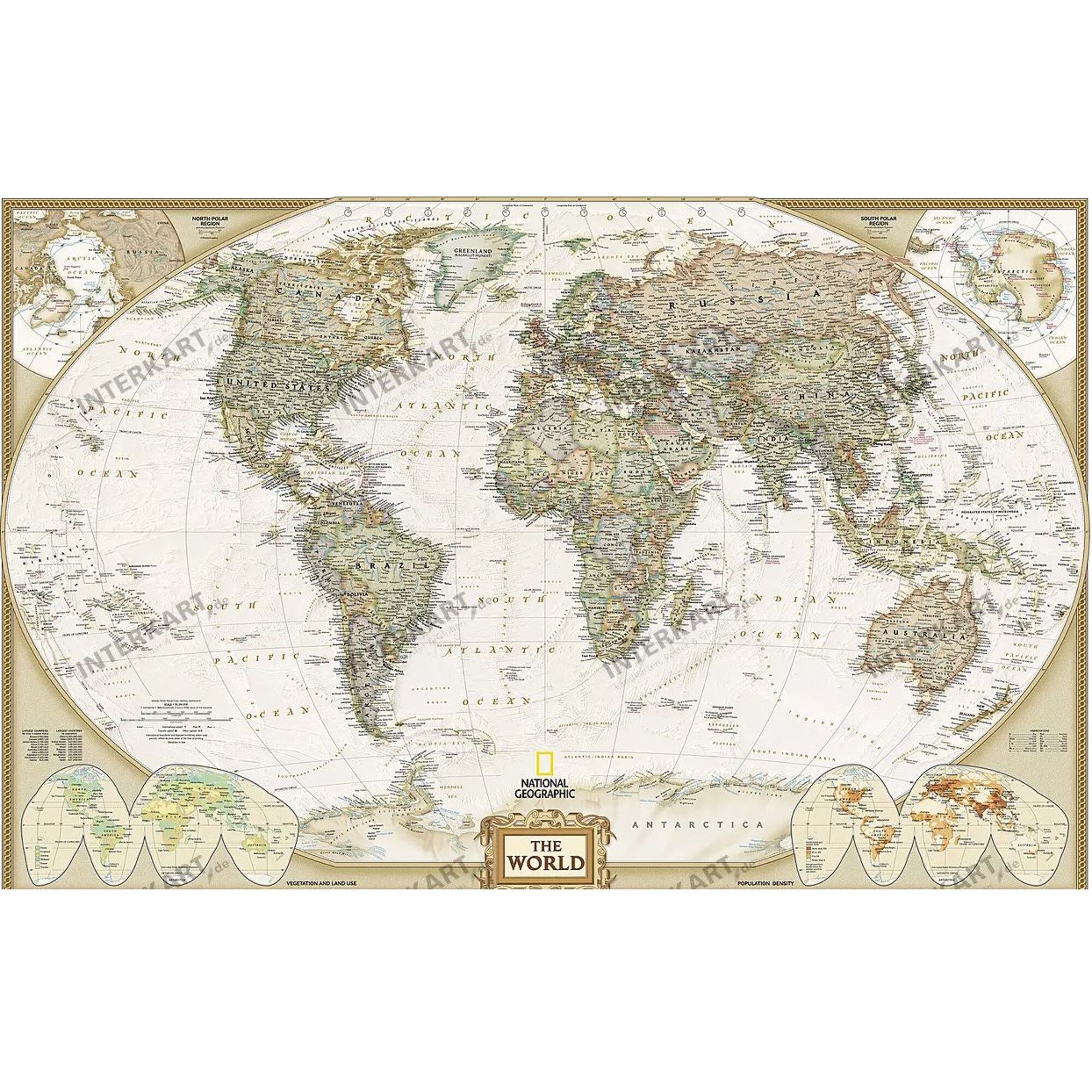 NATIONAL GEOGRAPHIC Wandbild National Geographic Weltkarte Executive (117x76cm)
