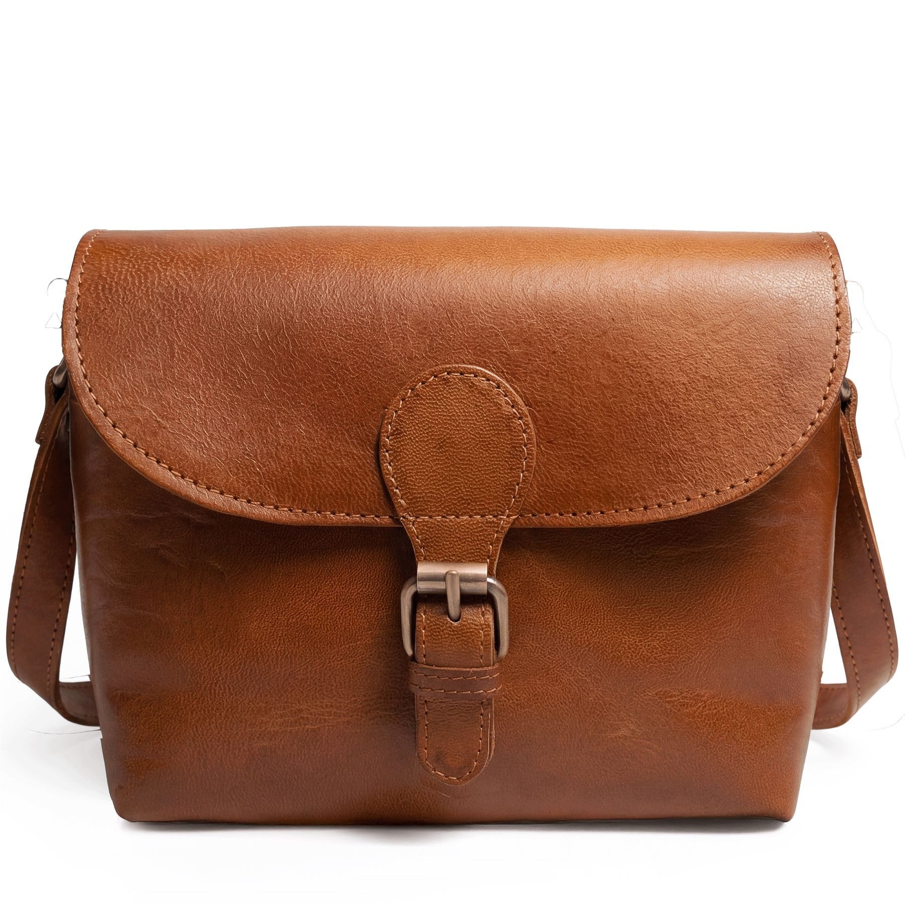 SID & VAIN Umhängetasche YALE Umhängetasche Cross-Body Bag echt Leder, Ledertasche Schultertasche Damen Messenger Bag braun – Bild 3 von 5