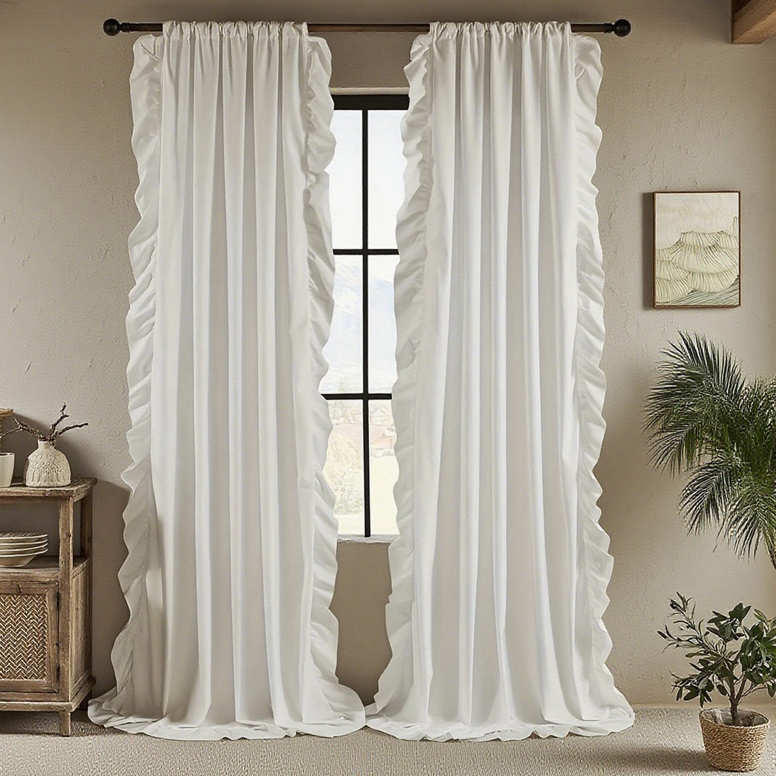 Jibenhome Vorhang Transparent Gardine Weiße Retro günstig online kaufen