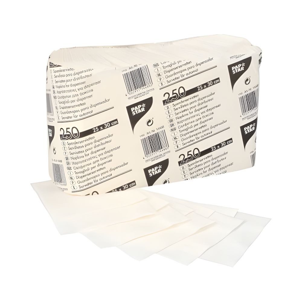 PAPSTAR Papierserviette Spenderservietten, 1-lagig 25 cm x 30 cm weiss 250 Stk