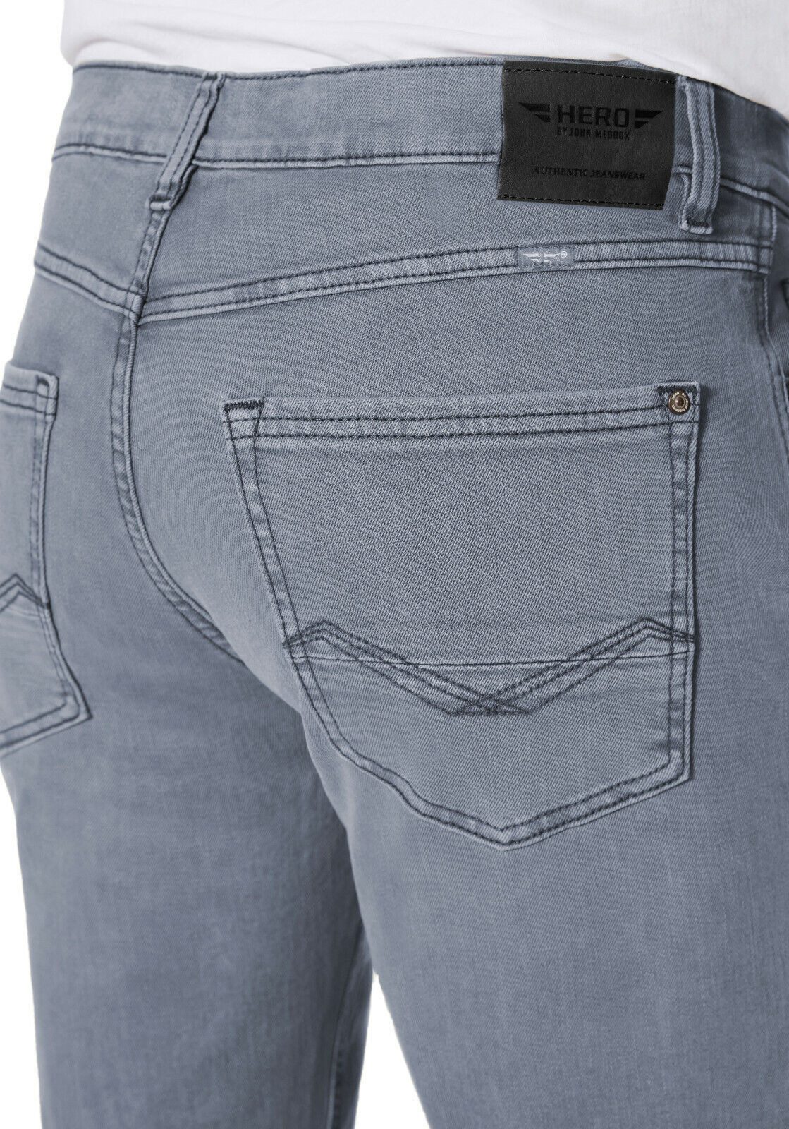 HERO by John Medoox Slim-fit-Jeans Portland Stretch Jeans Hose - Slim Straight Fit - Grey used