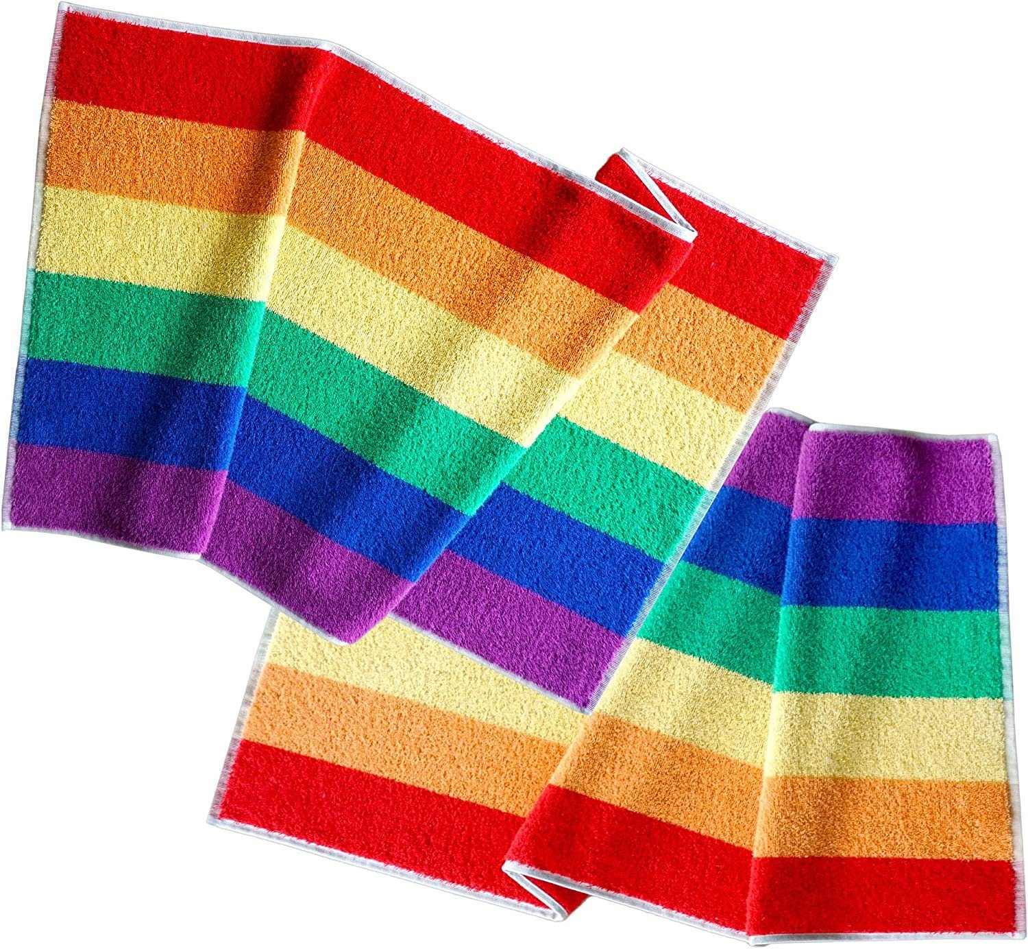 buntes Handtuchset Streifen Lashuma (2-St), Frottee cm mit Handtücher Regenbogen, Frottee 50x100
