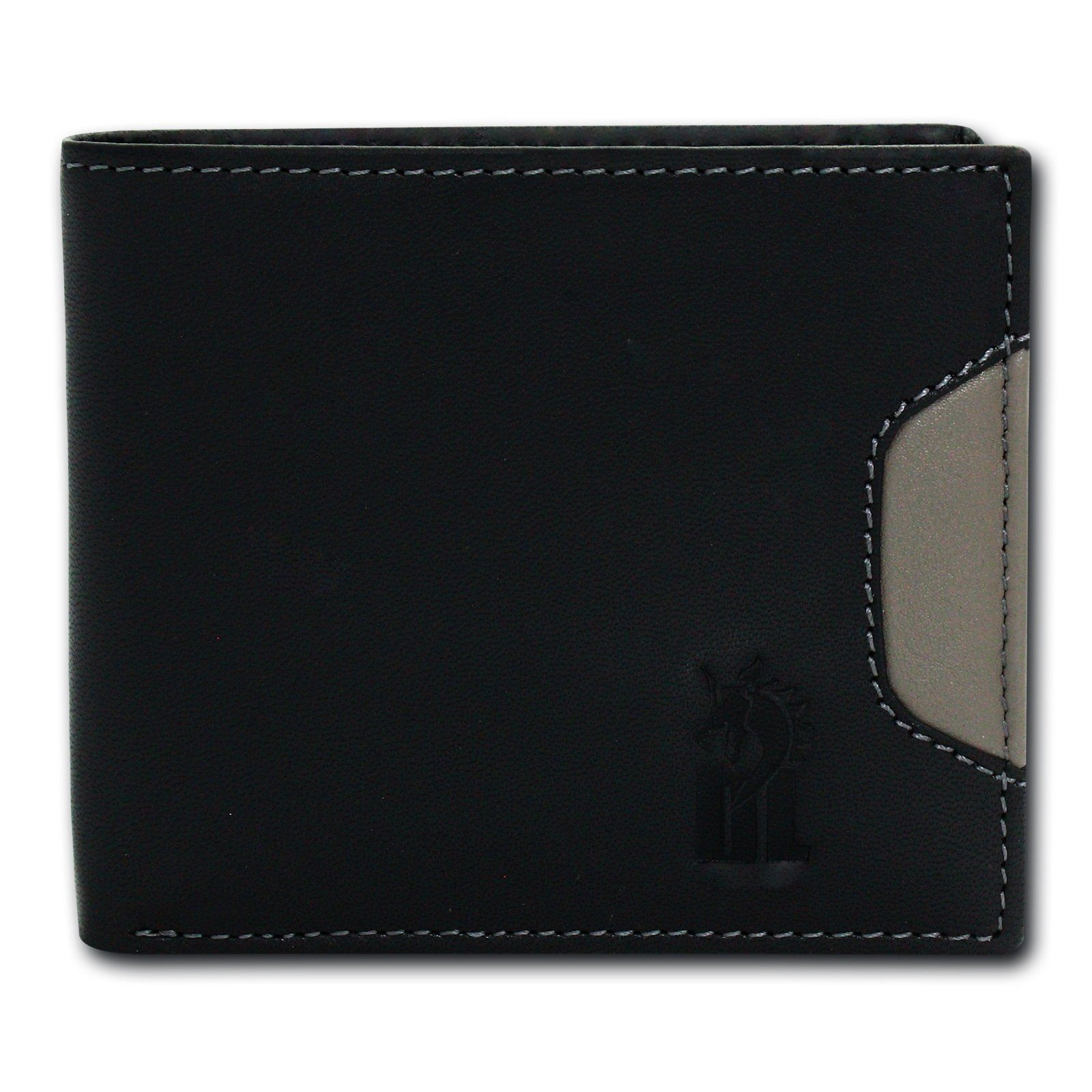 DrachenLeder Geldbörse DrachenLeder Herren Portemonnaie Börse (Portemonnaie, Portemonnaie), Herren Geldbörse Echtleder Größe ca. 11,5cm, schwarz, grau, Serie Ben