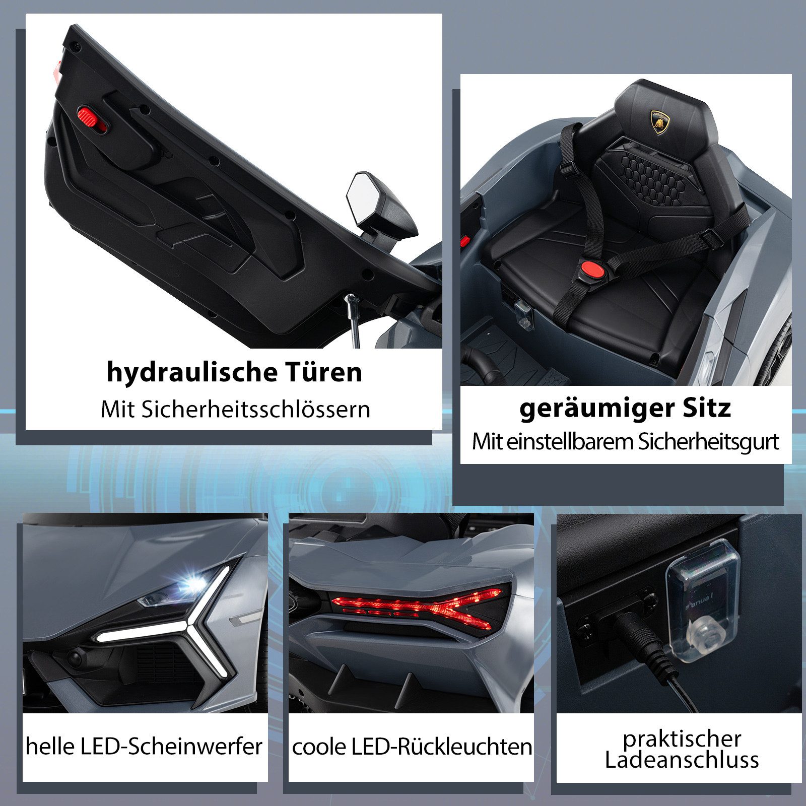 KOMFOTTEU Elektro-Kinderauto, Belastbarkeit 25 kg, mit Fernbedienung & LED- günstig online kaufen