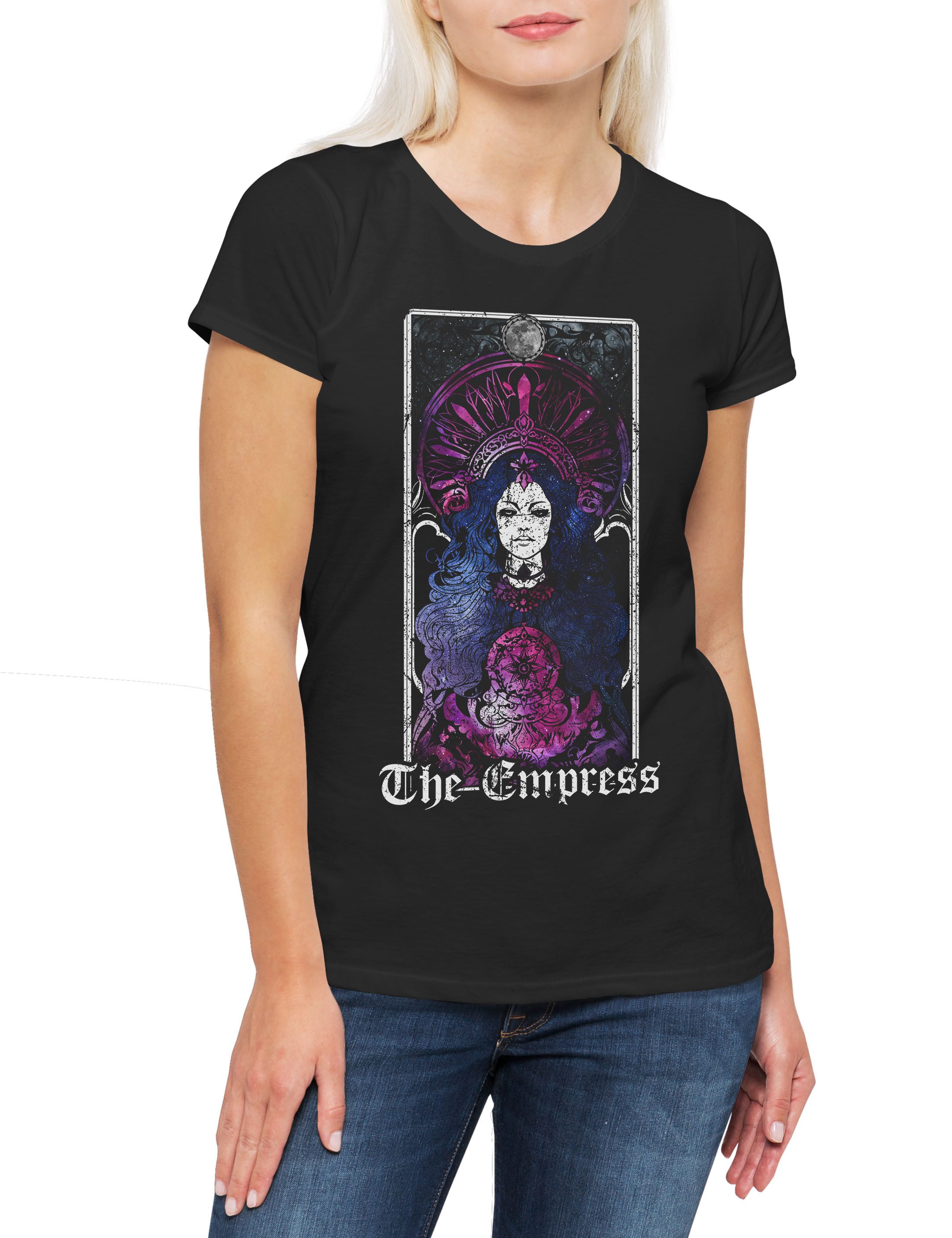 Print-Shirt Tarot B The Empress Damen T-Shirt Set Card Karte Deck Arcana Voodoo