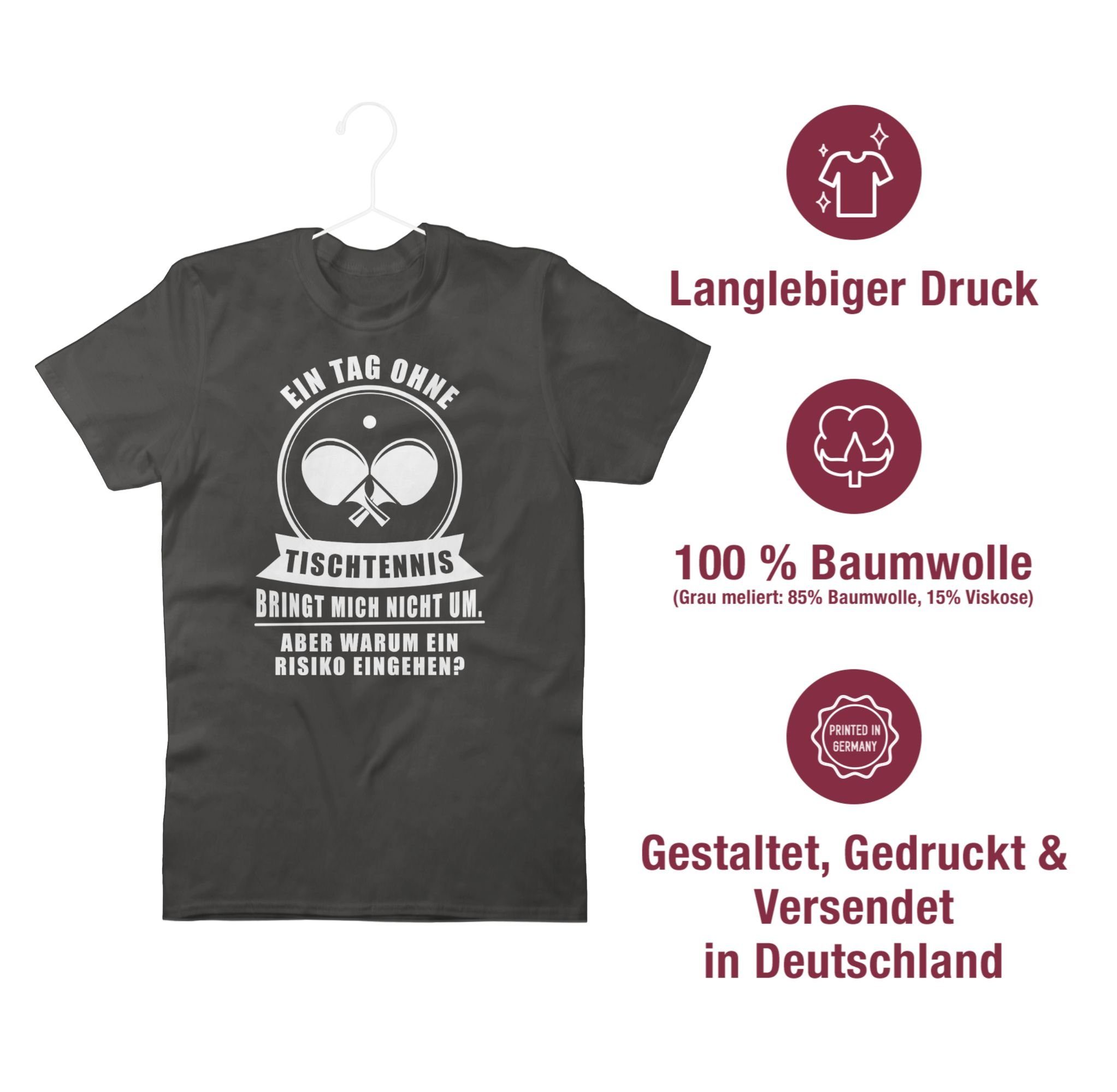 Shirtracer Ein mich um ohne Sport 2 Tischtennis Dunkelgrau bringt nicht T-Shirt Zubehör Tag