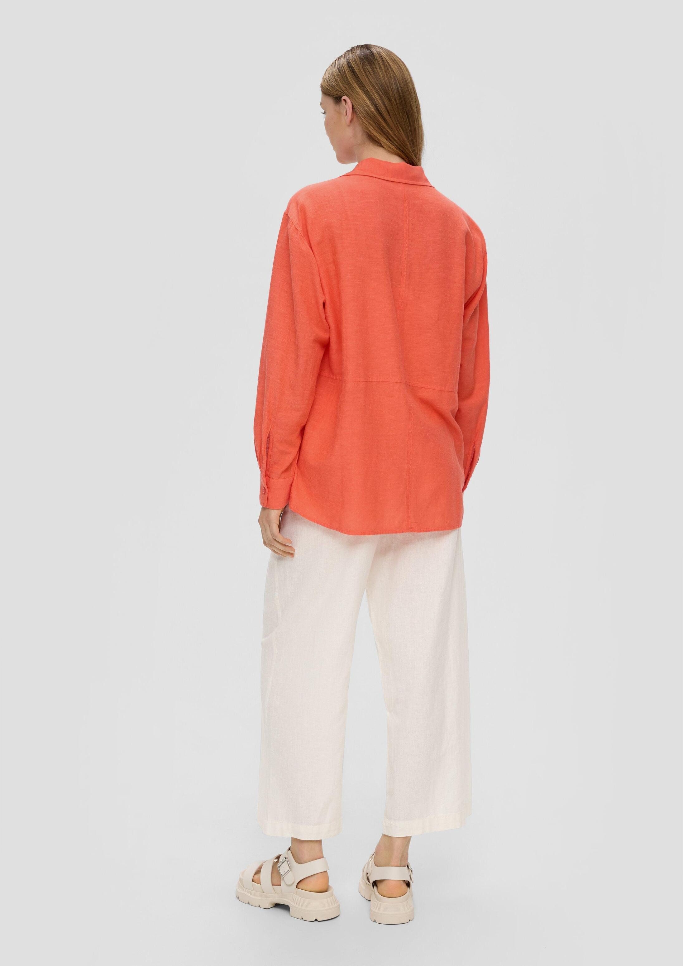 QS Langarmbluse Bluse Oversized Bluse aus Viskosemix
