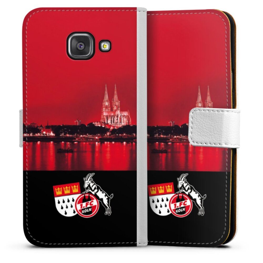 DeinDesign Handyhülle Skyline 1. FC Köln Offizielles Lizenzprodukt Skyline Köln Rot, Samsung Galaxy A3 (2016) Hülle Handy Flip Case Wallet Cover