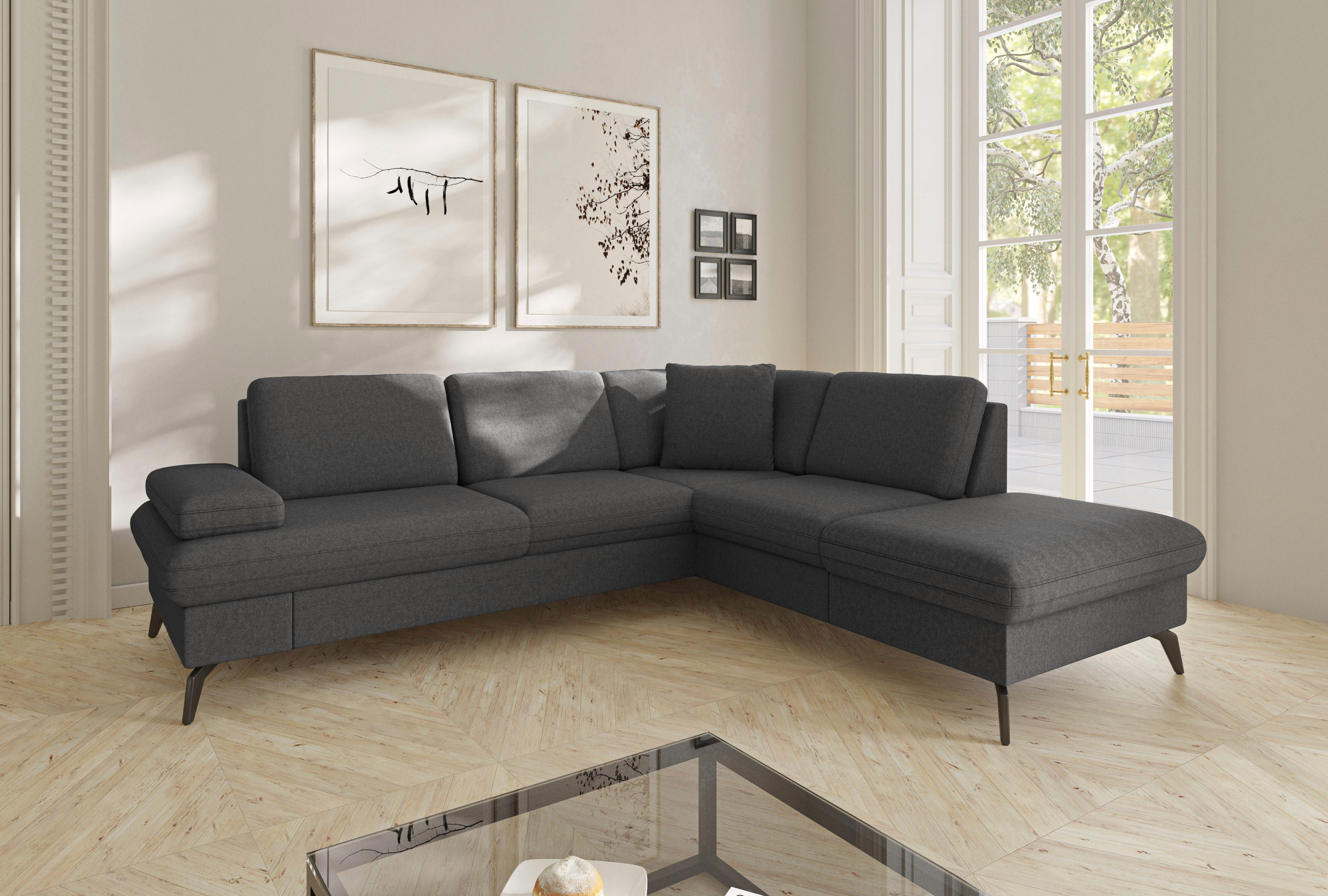 sit&more Ecksofa Morris Jubi L-Form, B: 238 cm, mit Armteilfunktion & 1 Zierkissen, optional Bettfunktion
