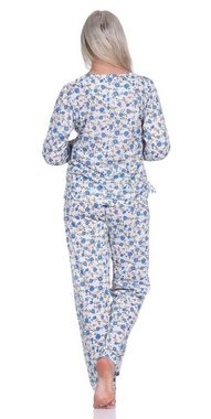 EloModa Pyjama Damen Pyjama lang Hemd Schlafanzug Pyjama-Set Nachtwäsche; M L XL 2XL (2 tlg)