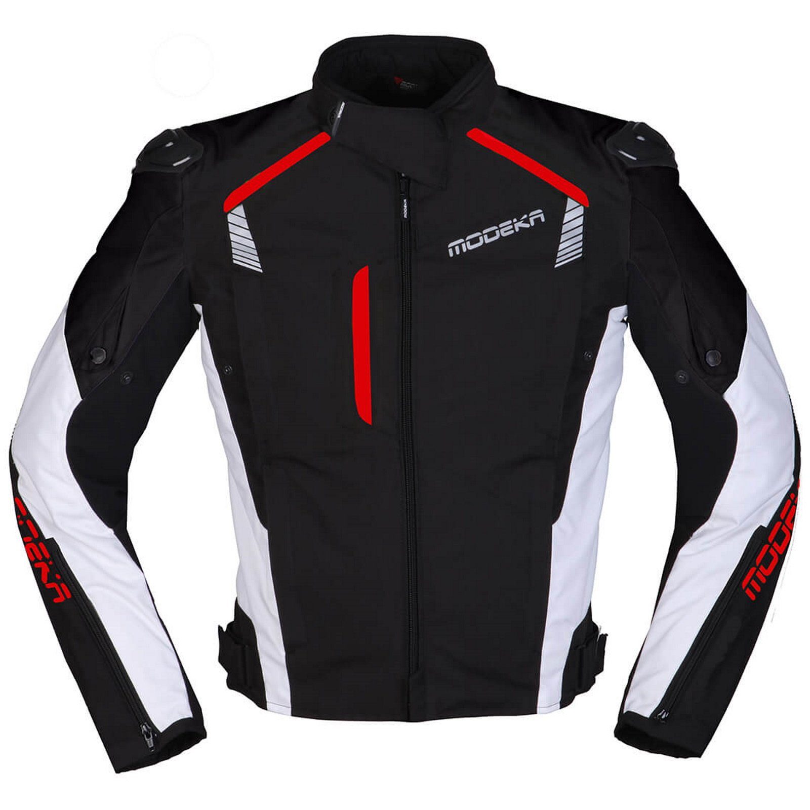 Modeka Motorradjacke Modeka Lineos Textiljacke schwarz / weiß / rot XXL atmungsaktiv