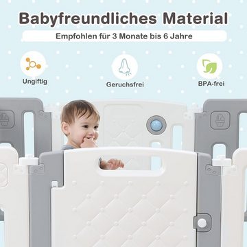 KOMFOTTEU Laufstall Kinder-Spielgitter, mit Zeichenbrett, für Baby 6-36 Monate