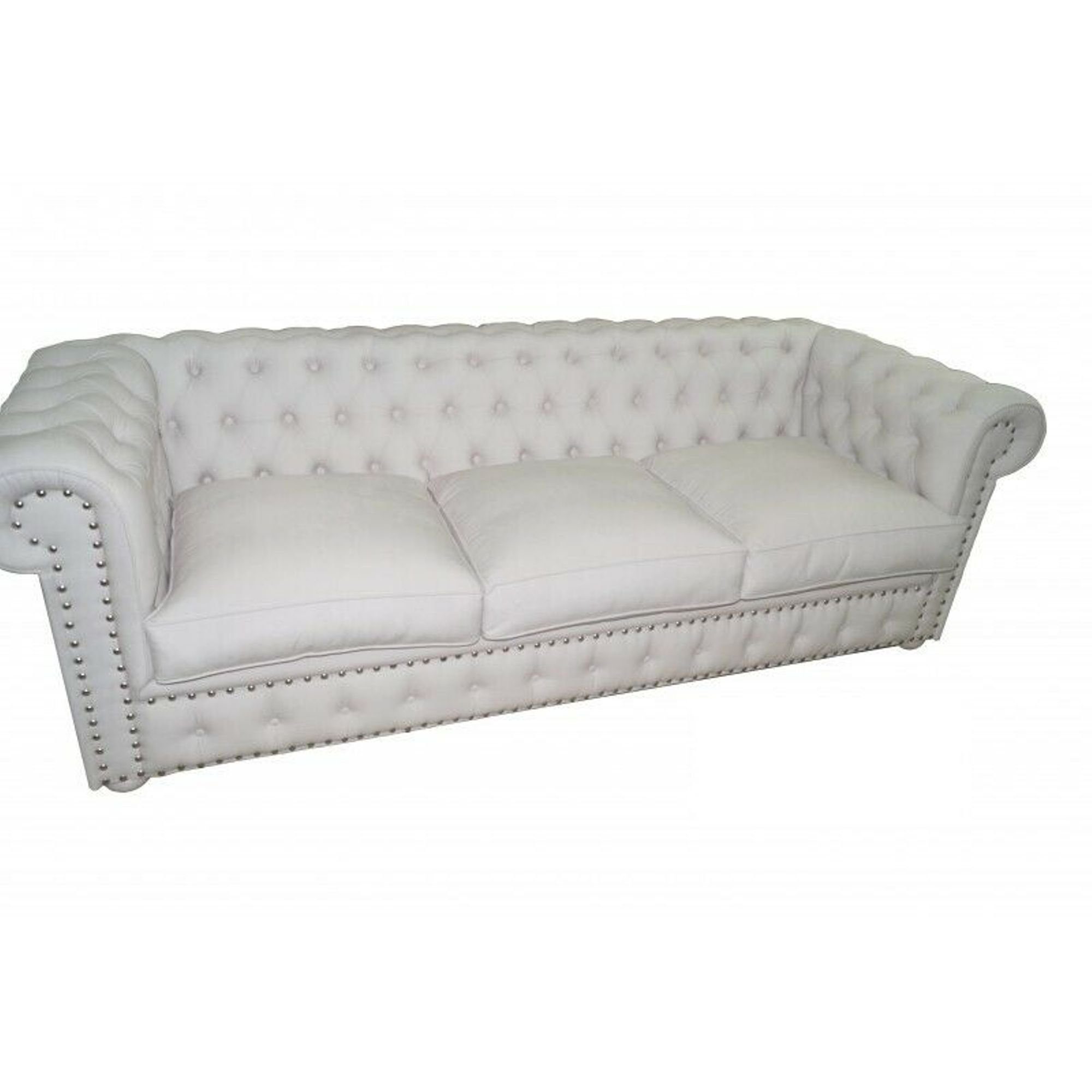 JVmoebel Sofa Weißer Chesterfield Dreisitzer Couch Polster Sofa Design Sofas, Made in Europe