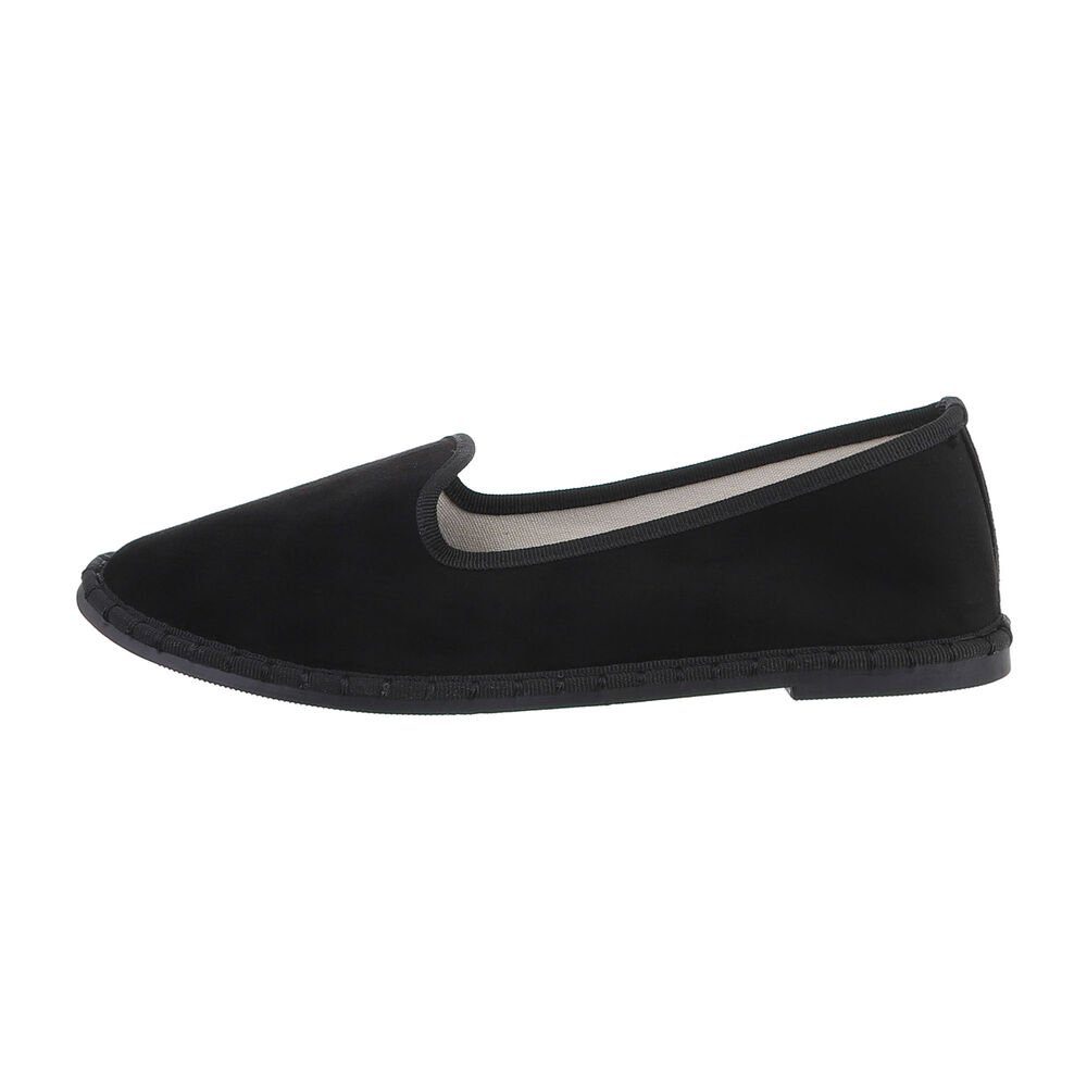 Ital-Design Damen Schlupfschuhe Freizeit Slipper Flach Slipper in Schwarz