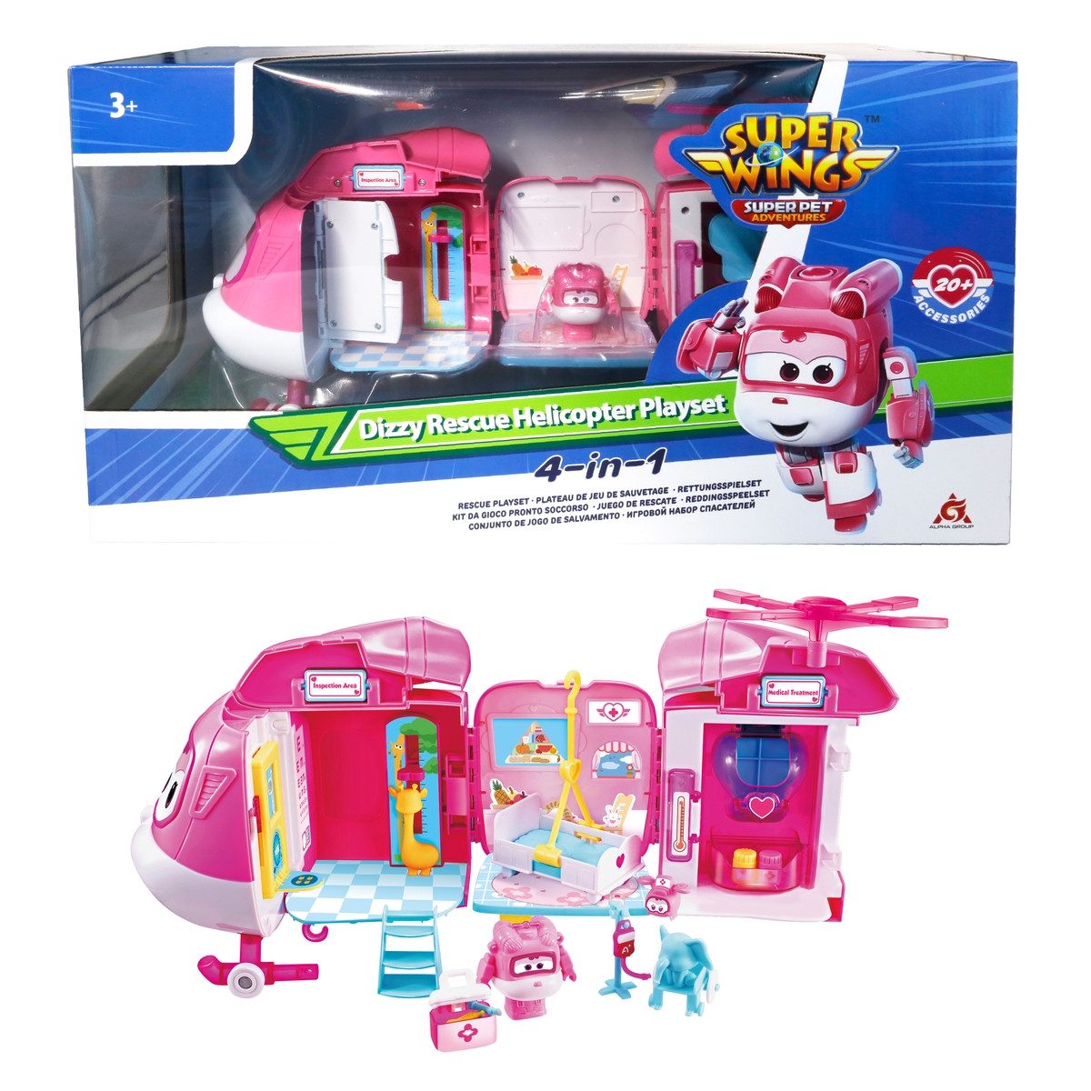 Waiky Spielzeug-Hubschrauber Super Wings Dizzy Rescue Helicopter Playset