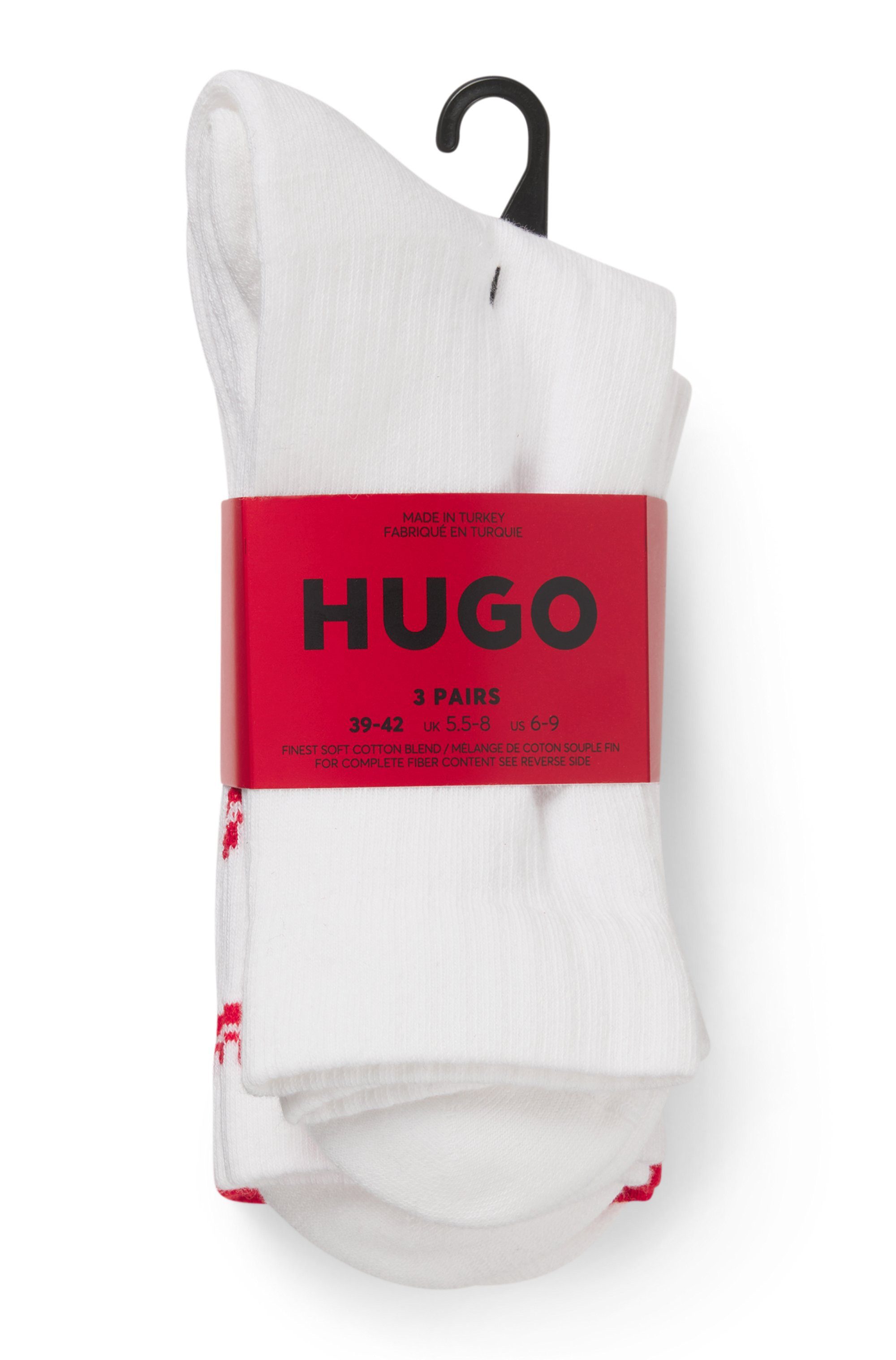 HUGO Freizeitsocken 3P QS SPLIT LOGO CC (3-Paar) mit verschiedenen Mustern
