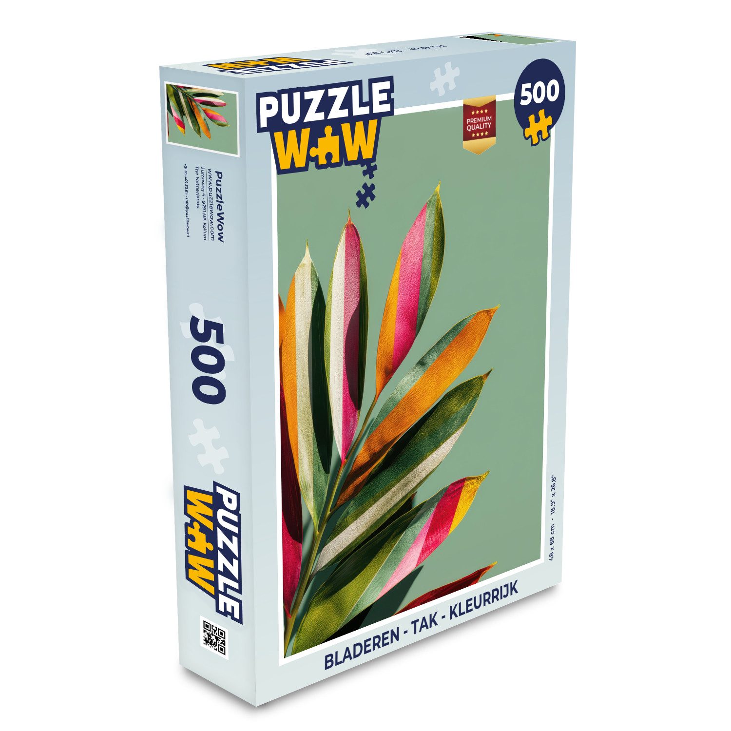 MuchoWow Puzzle Blätter - Zweig - Bunt, 500 Puzzleteile, Foto-Puzzle, Bilderrätsel, Puzzlespiele, Spielzeug
